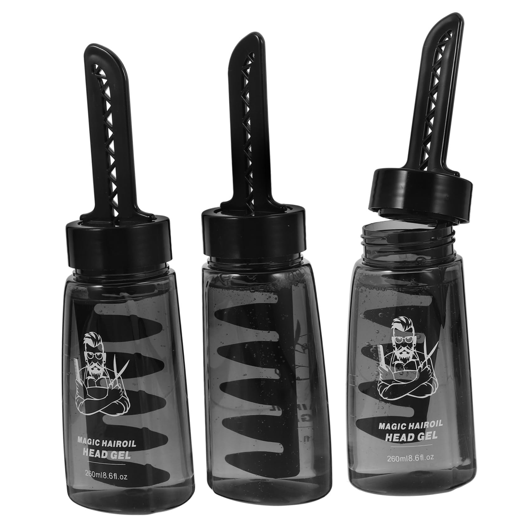 Healvian 3 Stück Haargel Dose 260ml Schwarz aus Kunststoff Leichtes Auftragen und Einfaches Styling für Herren für Friseure und Professionelle Haarpflege