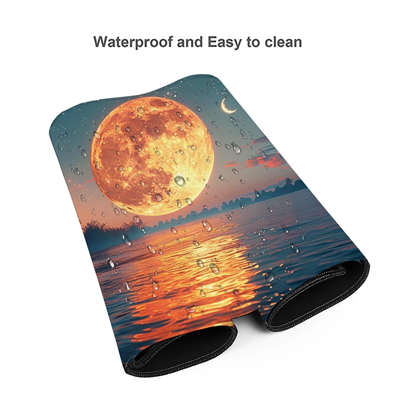 Luna Alfombrilla Ratón Gaming XXL 1500 x 800 mm, Alfombrilla Gaming Amarillo Mousepad con Base de Goma Antideslizante, Impermeable Desk Mat para Teclado y Raton, Accesorios Gaming, Regalos Z-4