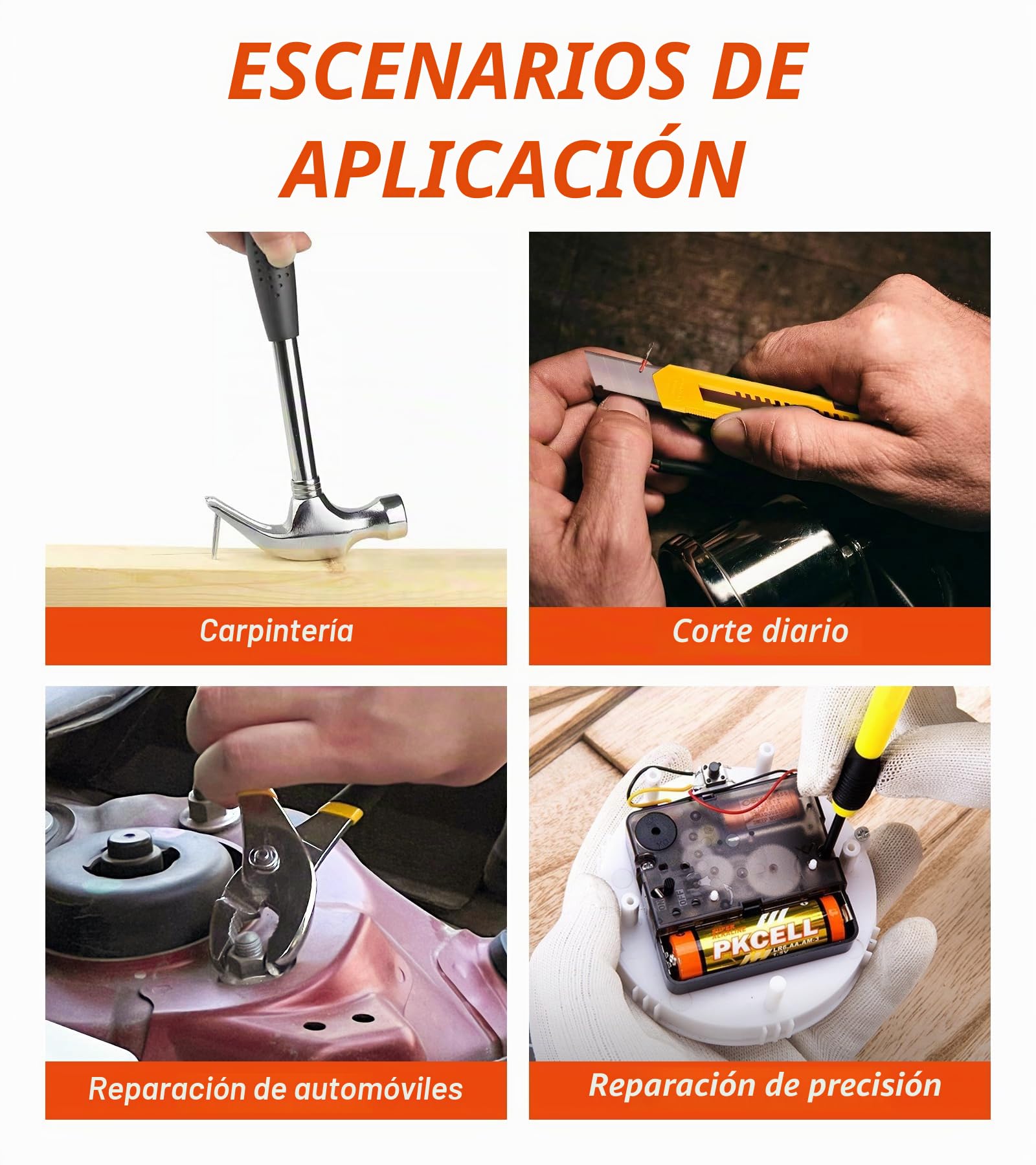 Juego de herramientas de 40 piezas - Kit de herramientas manuales para el hogar con caja de herramientas de plástico