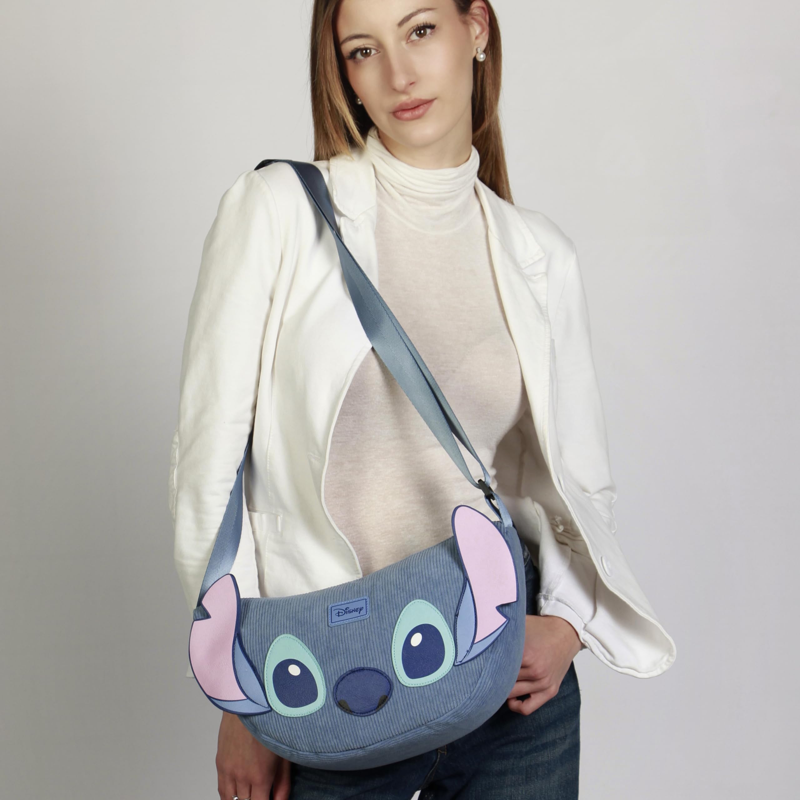 Disney Lilo et Stitch Sight-Sac à Bandoulière Oval Roy, Bleu, 34 x 20 cm