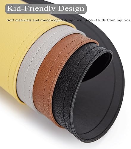 Miniatura 3 de Manteles individuales redondos, antideslizantes, lavables, resistentes al calor, de piel sintética, para mesa de comedor, juego de 4/6/8 (color