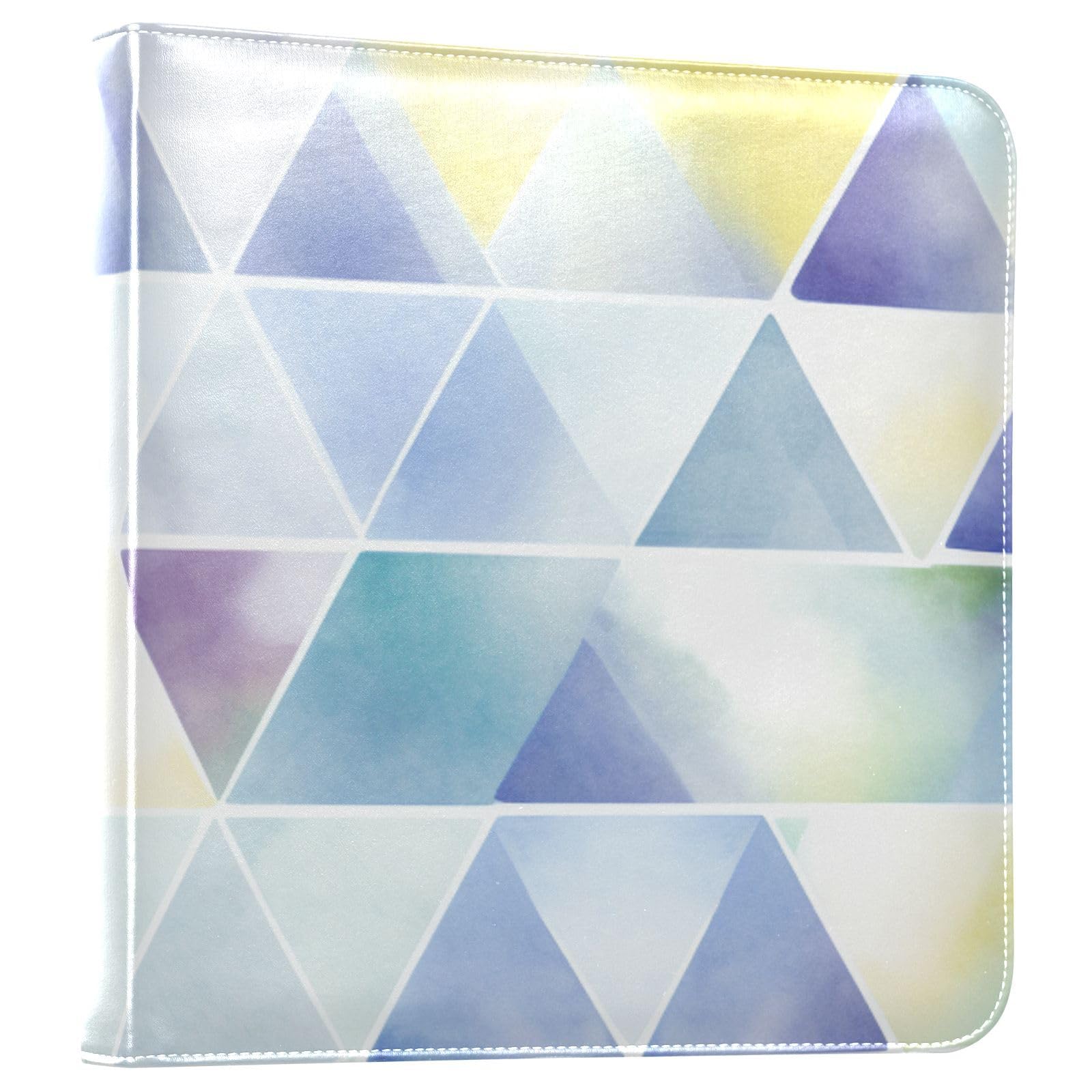 JIPONI Colorful Diamond Plaid Large Photo Album, DIY Leather Cover Scrapbook Albums for 4x6 5x7 6x8 Pictures, Self Adhesive Memory Book for Wedding, Baby, Family