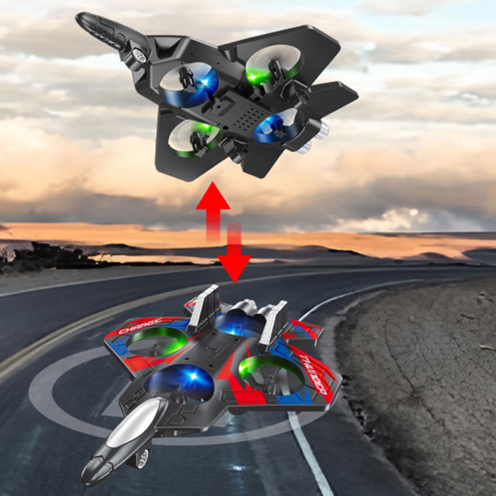 Qianly Avión Teledirigido RC con Mando a Distancia Modelo Avión Planeador Ligero de Espuma Resistencia a Golpes y Fácil Control Adecuado para Principiantes, Rojo