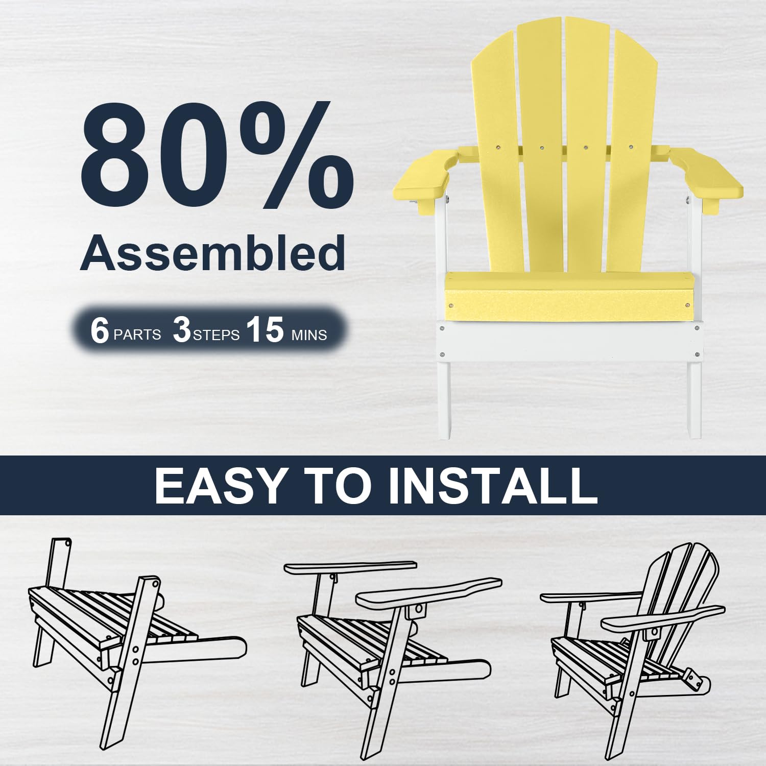 bright yellow plastic adirondack chairs