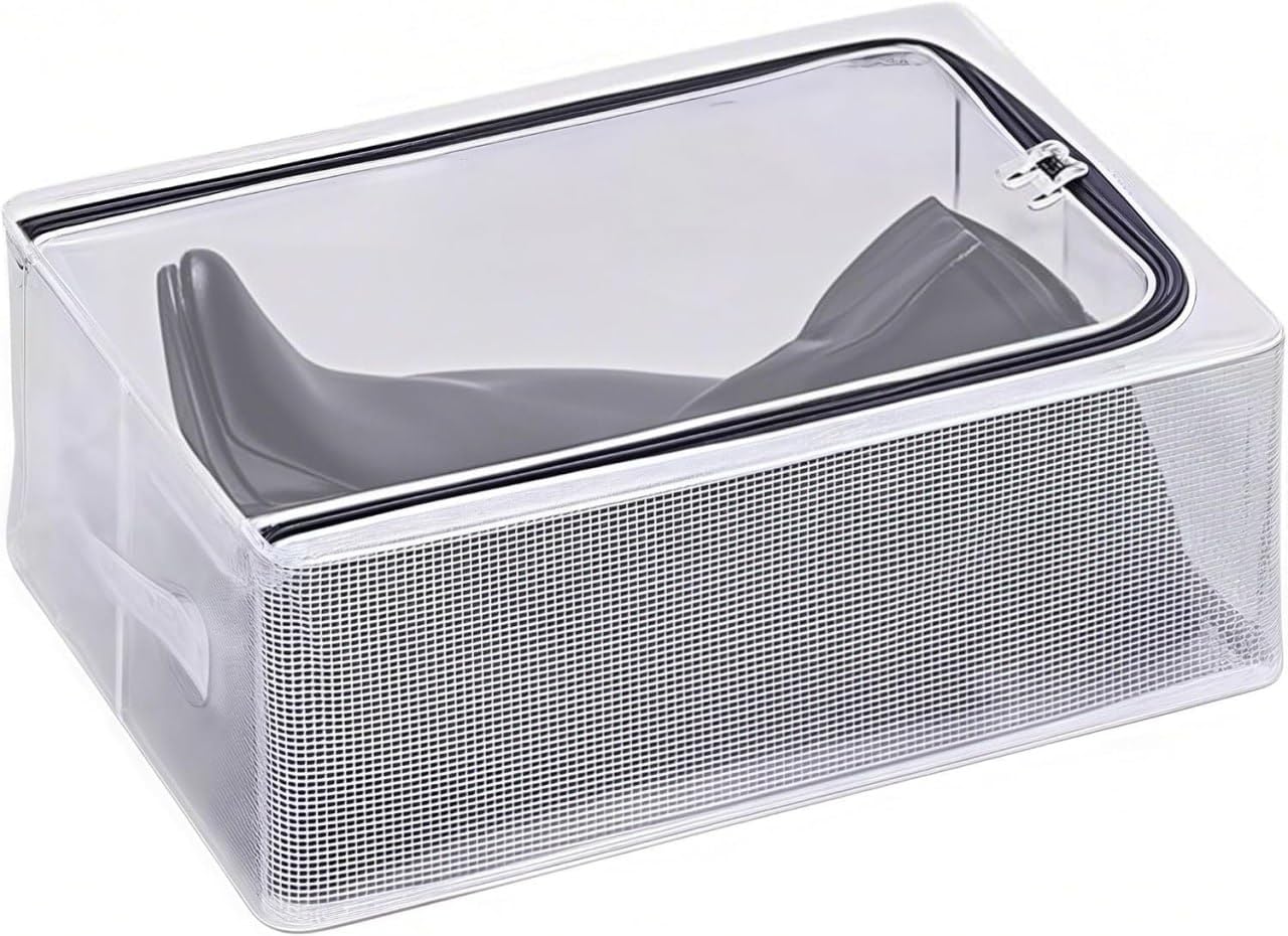 Foldable Shoe Storage Box - Shoes Cloths Storage Bag 24 Liter - Shoe Storage Organizer - Transparent Shoe Rack - 24 Ltr (39.5 * 29 * 15 CM)-image-4