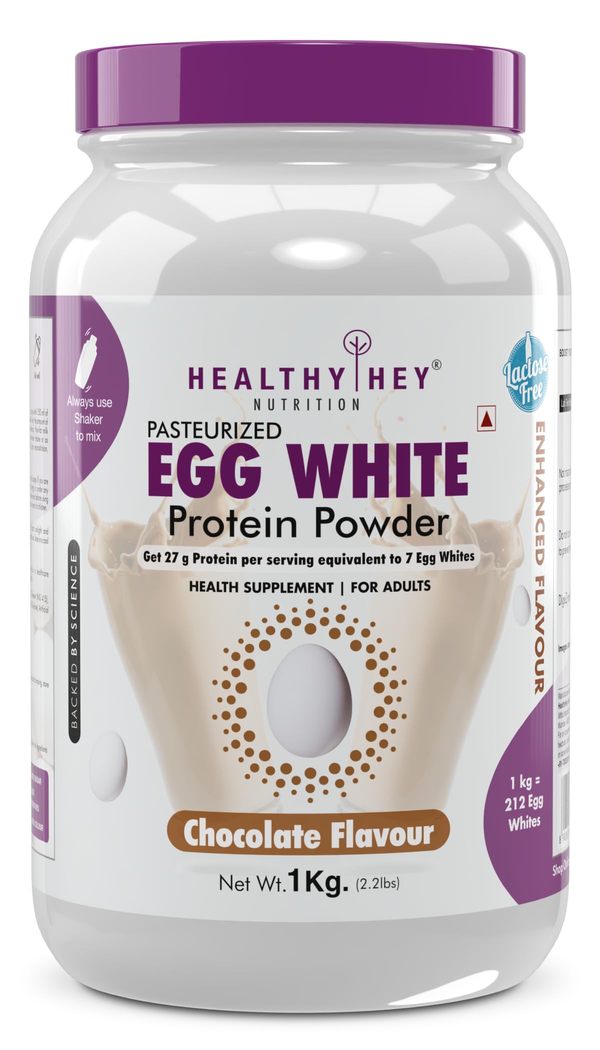 HealthyHey Nutrition 100% Egg White Protein - Instant Mix - 80% Protein - Non GMO & Lactose Free - 1Kg (Chocolate), 30 Servings (B07JB6XFTL) Amazon Price History, Amazon Price Tracker