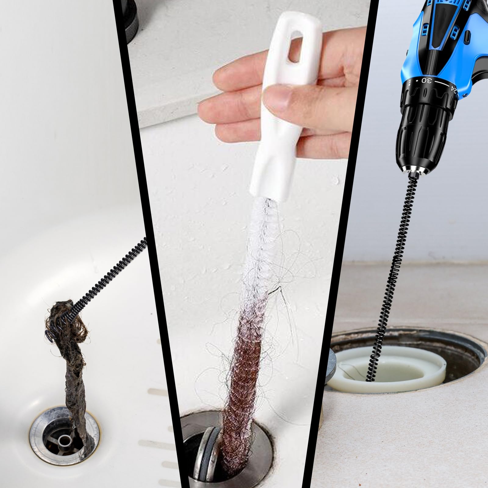 Sonda Sturatubi BACOENG 7.5M - Attacco A Trapano, Molla In Acciaio Per Scarichi E Lavandini - Foto 12