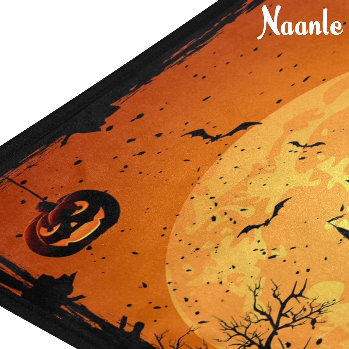 Naanle Halloween Anti Fatigue Kitchen Floor Mat, Haunted House Witch Non Slip Absorbent Comfort Standing Mat Kitchen Runner Rug for Hallway Entryway Bathroom Living Room Bedroom 39 x 20 Inches
