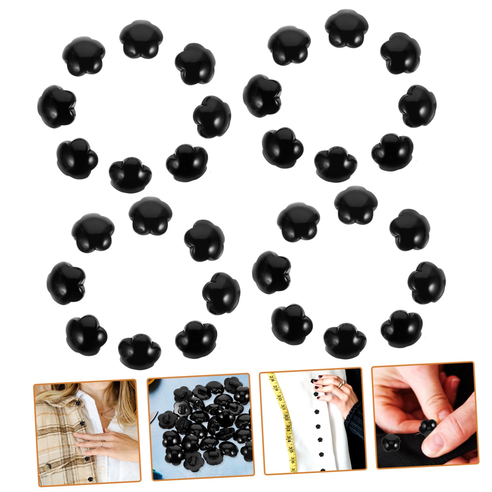 TEHAUX 3 Set Bottoni A Fungo Fai Da Te Cerniera Bottoni Per Cardigan Per Della Giacca Creatore Di Bottone Dei Jeans Rotondi Black Resina 50 Pezzi*3