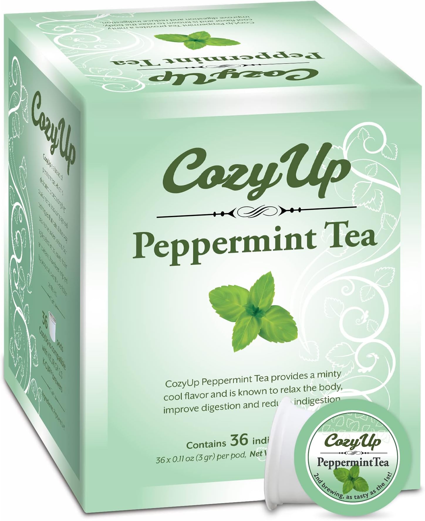 Cha4TEA 36Count Peppermint Tea Pods for Keurig KCup