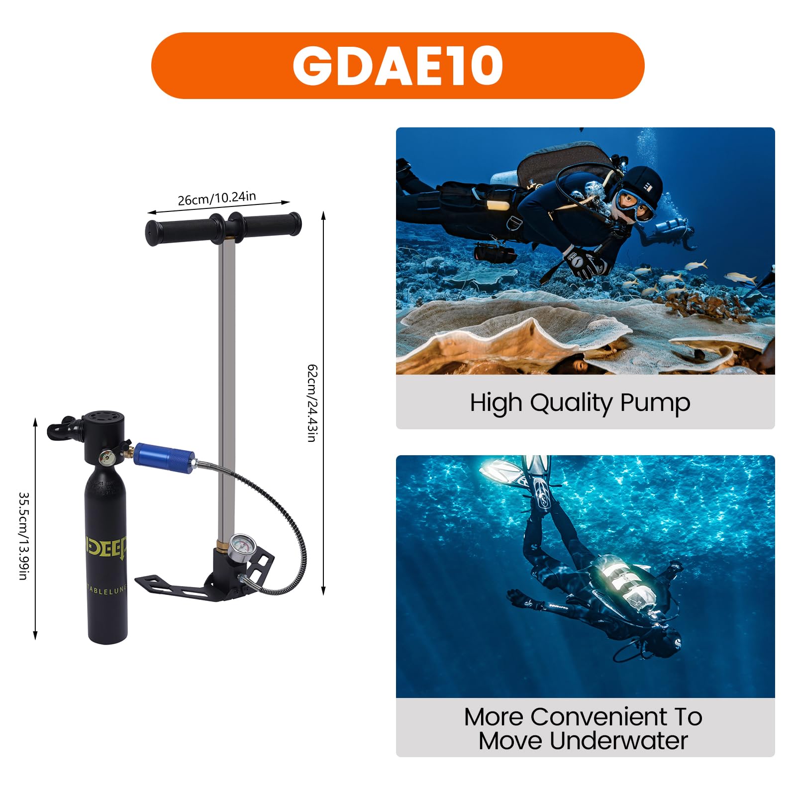 Buceo Portátil: Mini Tanque De Oxígeno 0.5L Para 5-10 Min Bajo El Agua (no Incluye Gas)