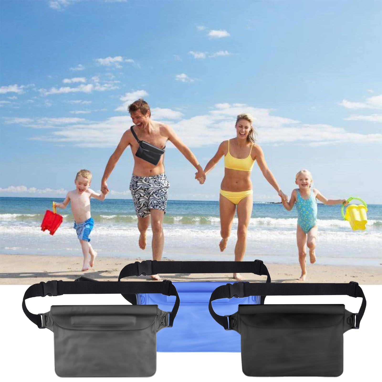 1 Pezzi Marsupio Impermeabile,Borsa Impermeabile,Borsa Impermeabile Mare,Marsupio Impermeabile Uomo,per Nuoto,Rafting,Campeggio,Escursionismo,Pesca,Con Cinturino Regolabile,22 * 15.5cm(Nero)
