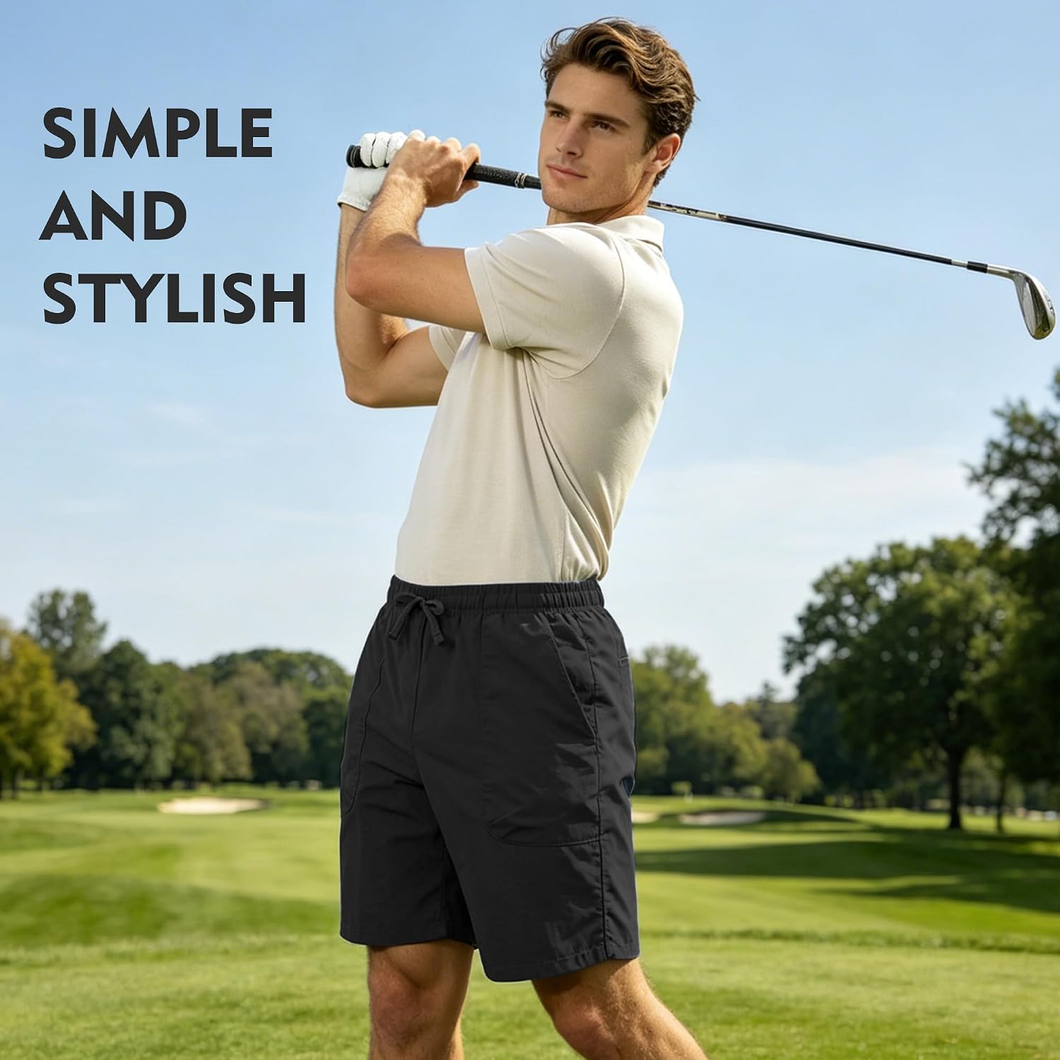 Mens Athletic Shorts with Pockets Lightweight Workout Shorts Quick Dry Basketball Shorts for Gym Running Golf Sports