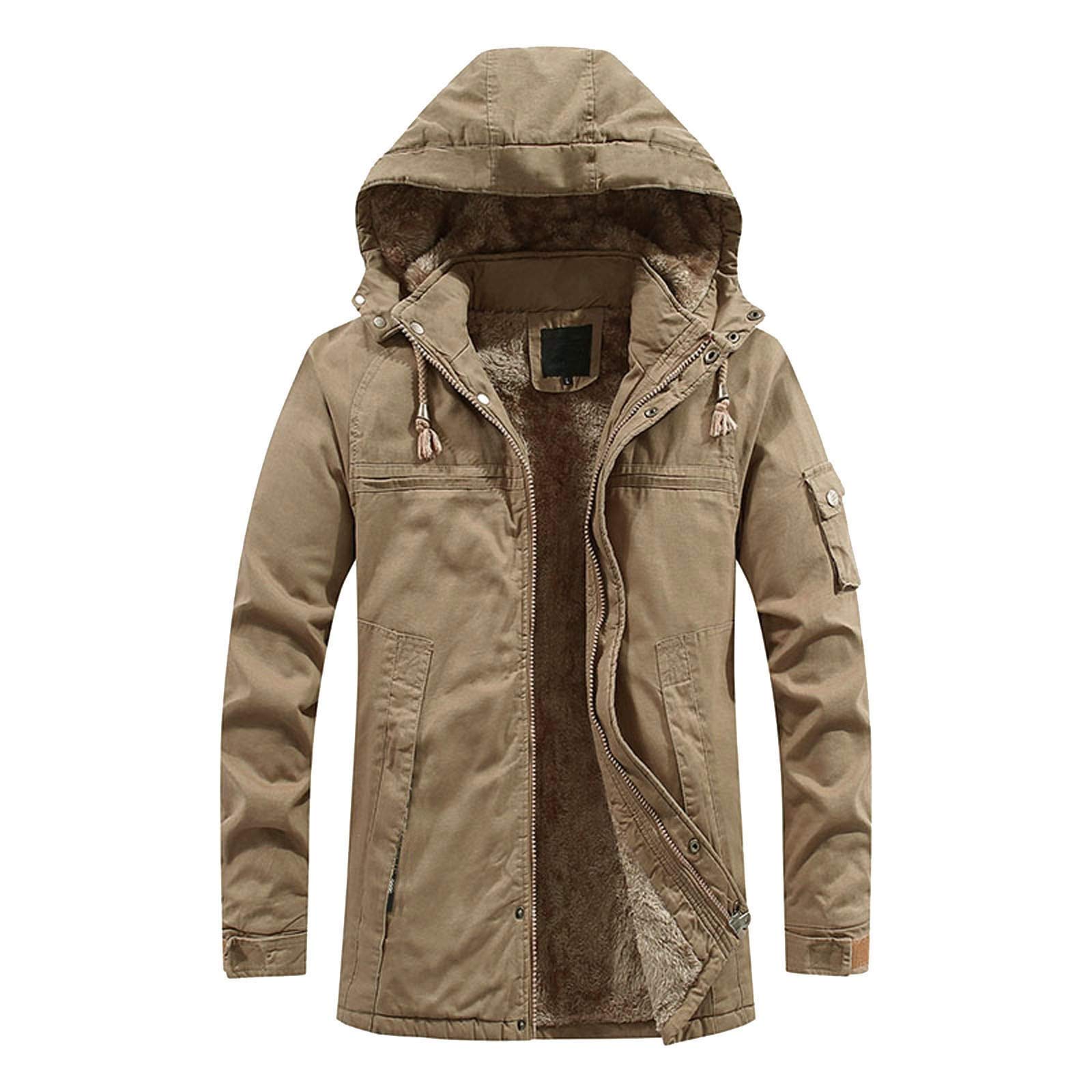 Leichte Herren-Jacke - Men Softshell Jacke Herbstjacke Herren Mit Kapuze Herren PU Lederjacke große Größen Übergrößen Herbst-Winter abnehmbarer Hut Tracktop Jacke Herren Trainingsjacke