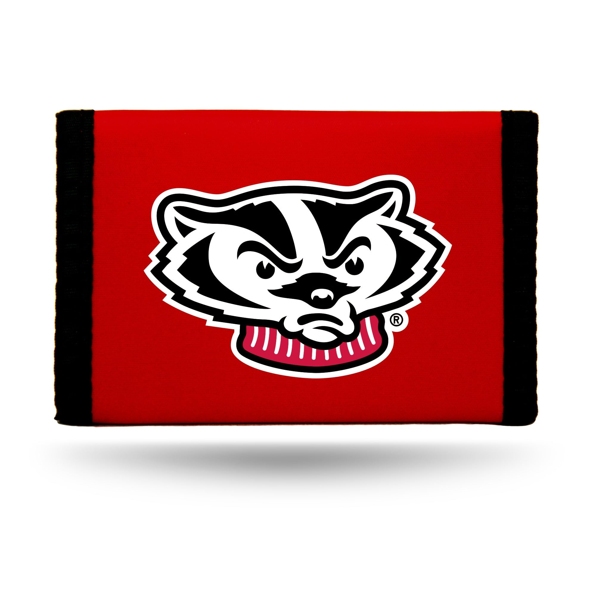 NCAA Rico Industries nylonowy potrójny portfel, borsuki Wisconsin - czerwony