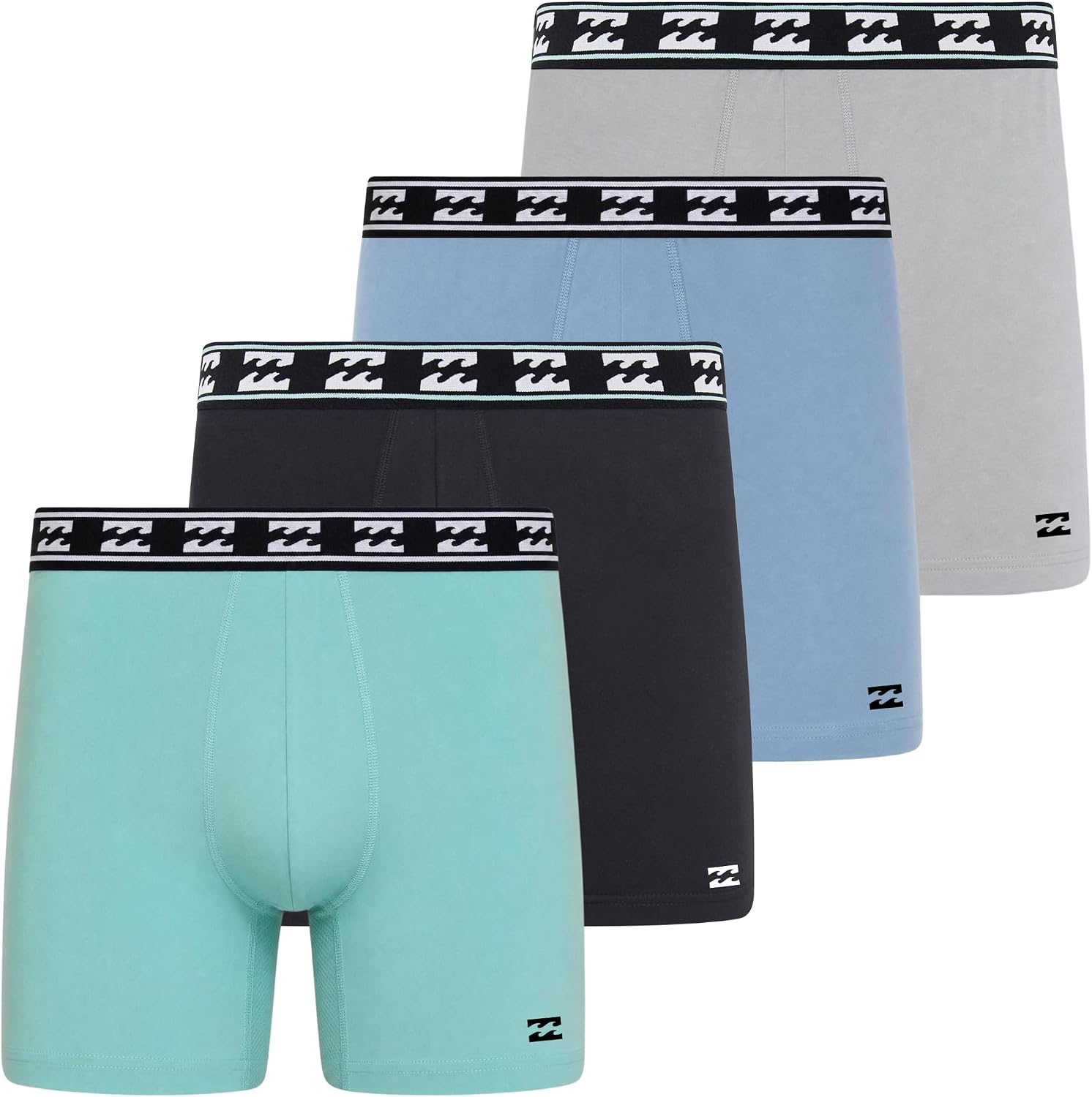 Billabong Boxer Briefs for Men, 4 Pack Microfiber with Ventilation Mesh