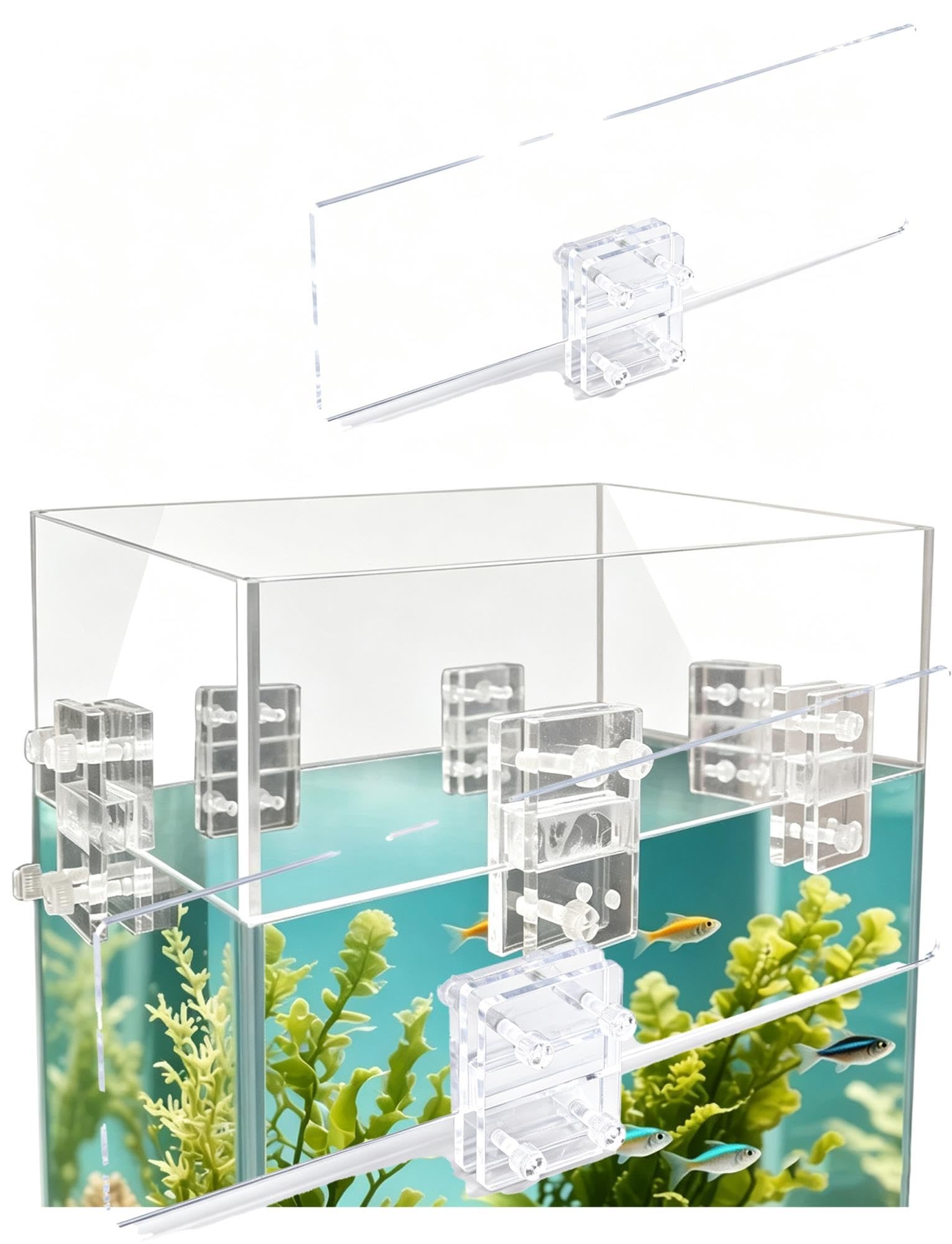 Acrylic Aquarium Divider with Clips for Fish & Turtle Tanks