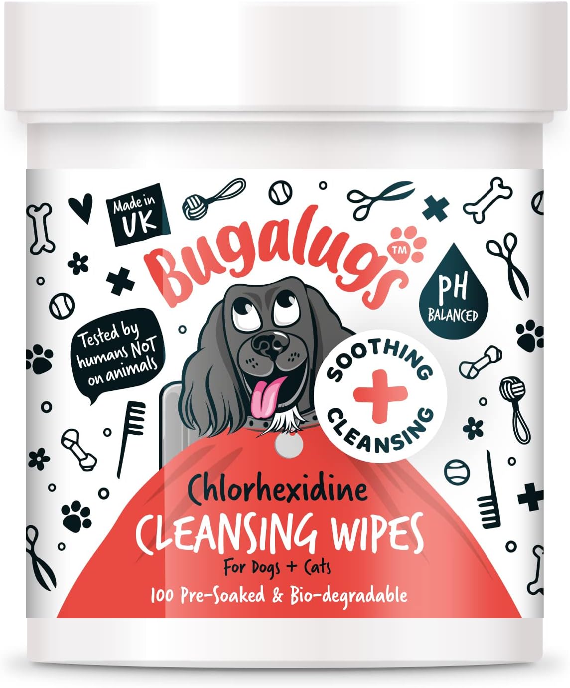 Dog Wipes for pawly skin - 100 Biodegradable dog grooming pet wipes. Use as Dog ear wipes, dog eye wipes, dog face wipes, Paw & Bum wipes for puppy, dogs & cat grooming