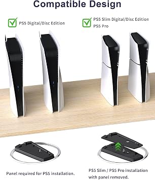 PS5 İnce Stand, PS5 Pro Dikey Standlar, İnce ve PS5 Konsolu, Dikey Konsol PS5 Standı, Yer Tasarruflu Konsol Standı, PlayStation 5Slim Taban Aksesuarları ile Uyumlu