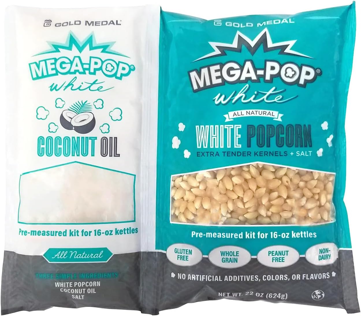 8oz Popcorn Portion Packs w/Coconut Oil - Package of 4ct