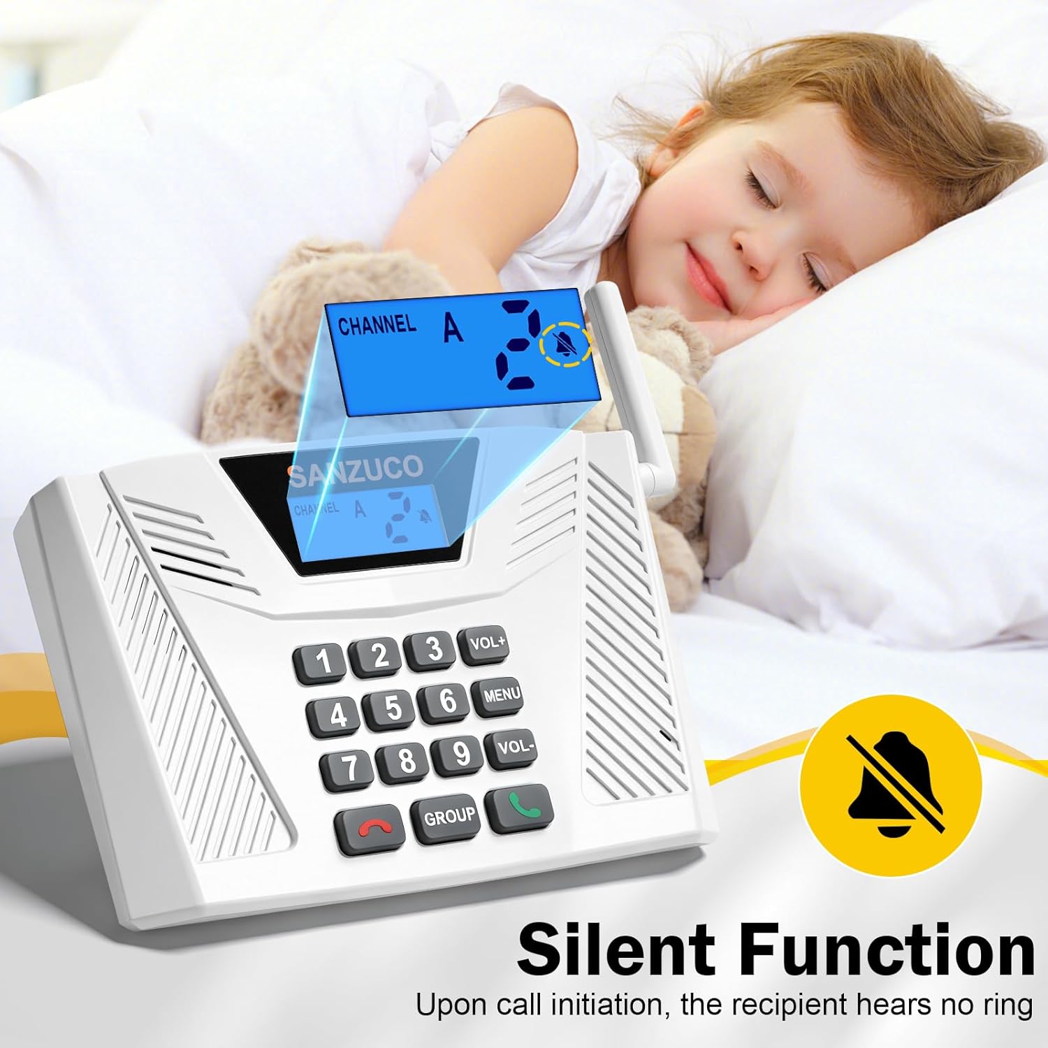 60L Intercoms Wireless for Home, 1700ft 2026 Wireless Intercom System with Full Duplex & Group Call, Hands Free Two Way Real Time Home Intercom for Elderly, Kids & Office (2 Pack)
