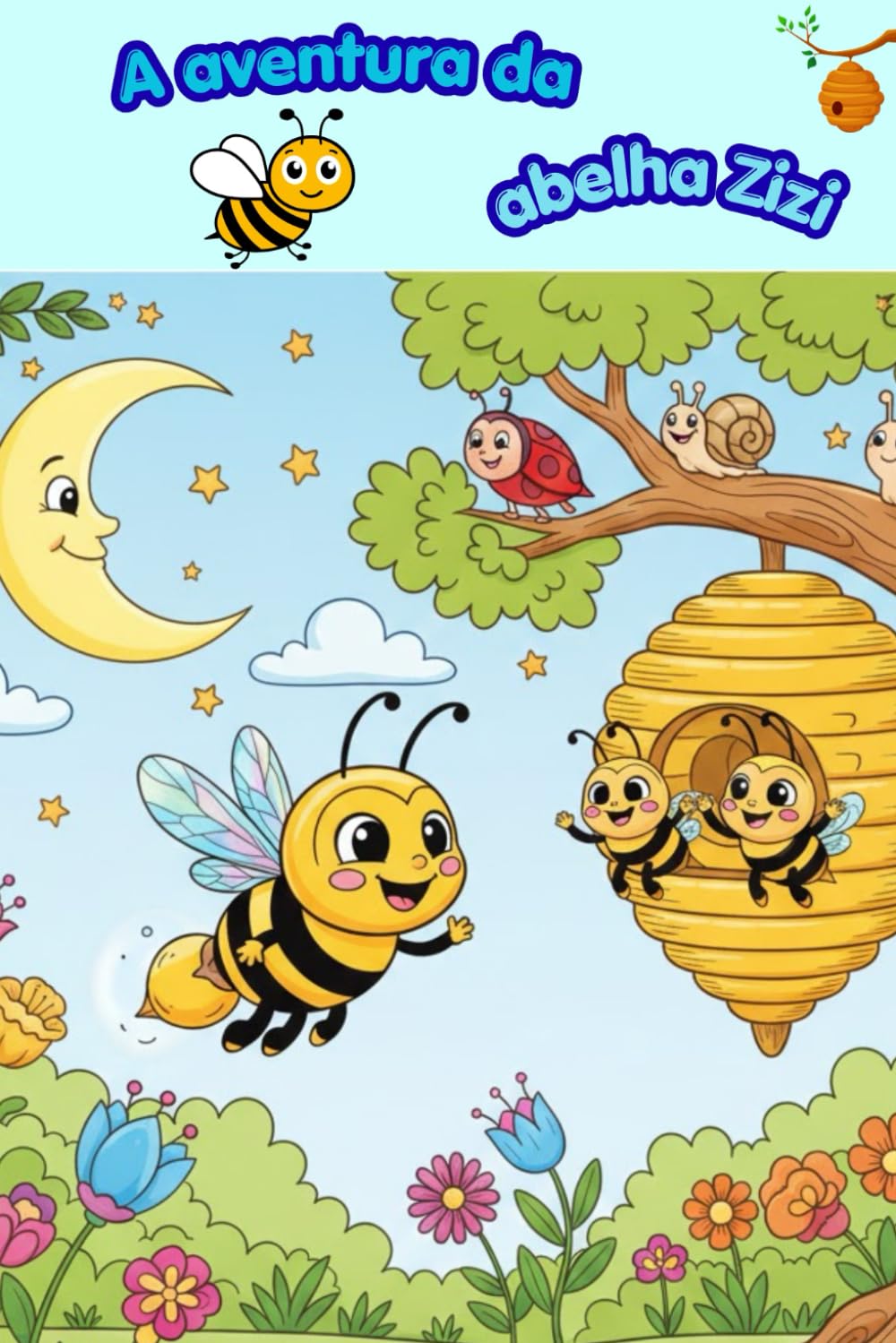 A aventura da abelha Zizi: Uma história para colorir sobre amizade, bondade e gratidão