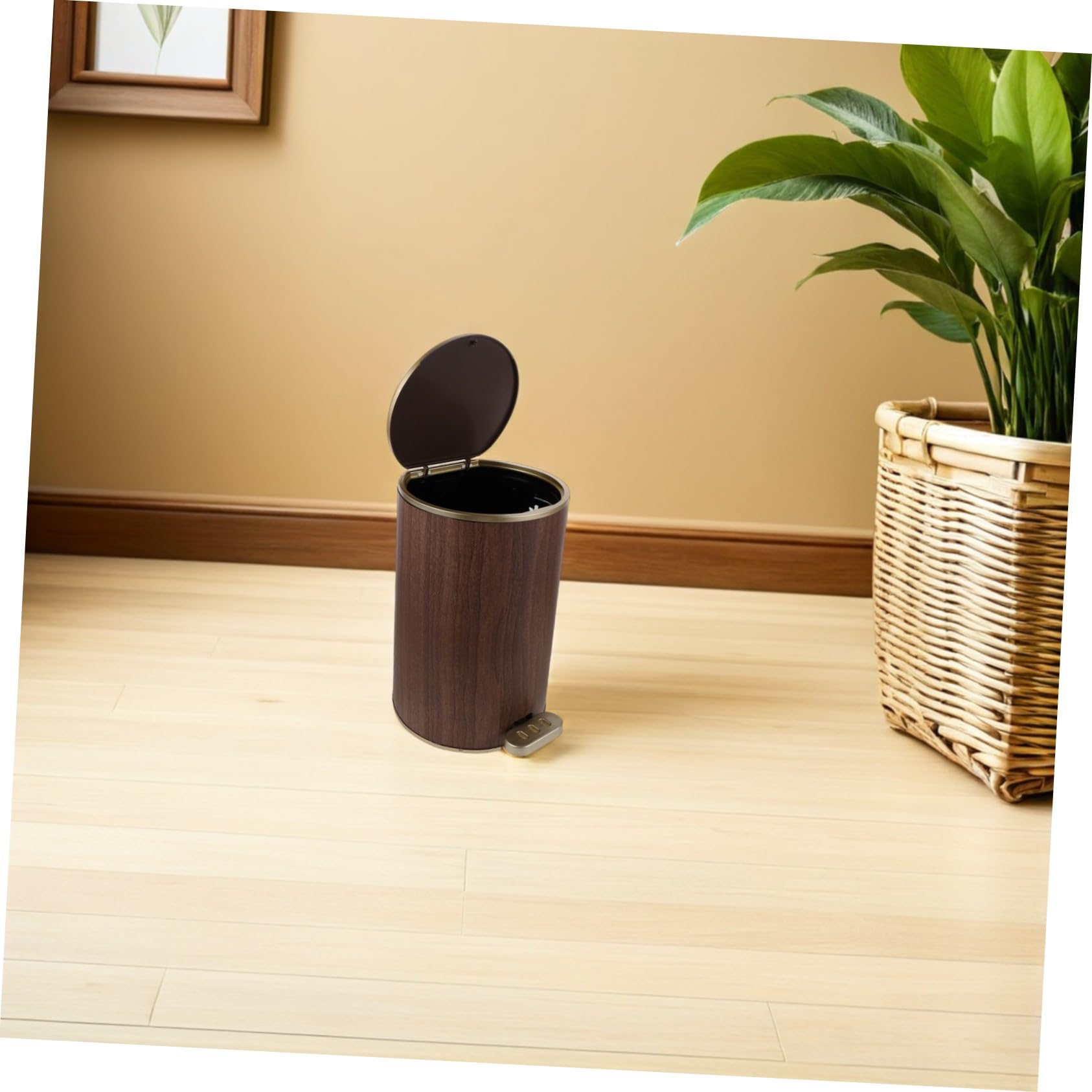 GLEAVI Poubelle Ronde Avec Couvercle à Pédale Conteneur à Déchets Pour Cuisine Salle De Bain Et Chambre Poubelle De Maison Fonctionnelle Et Design Rétro