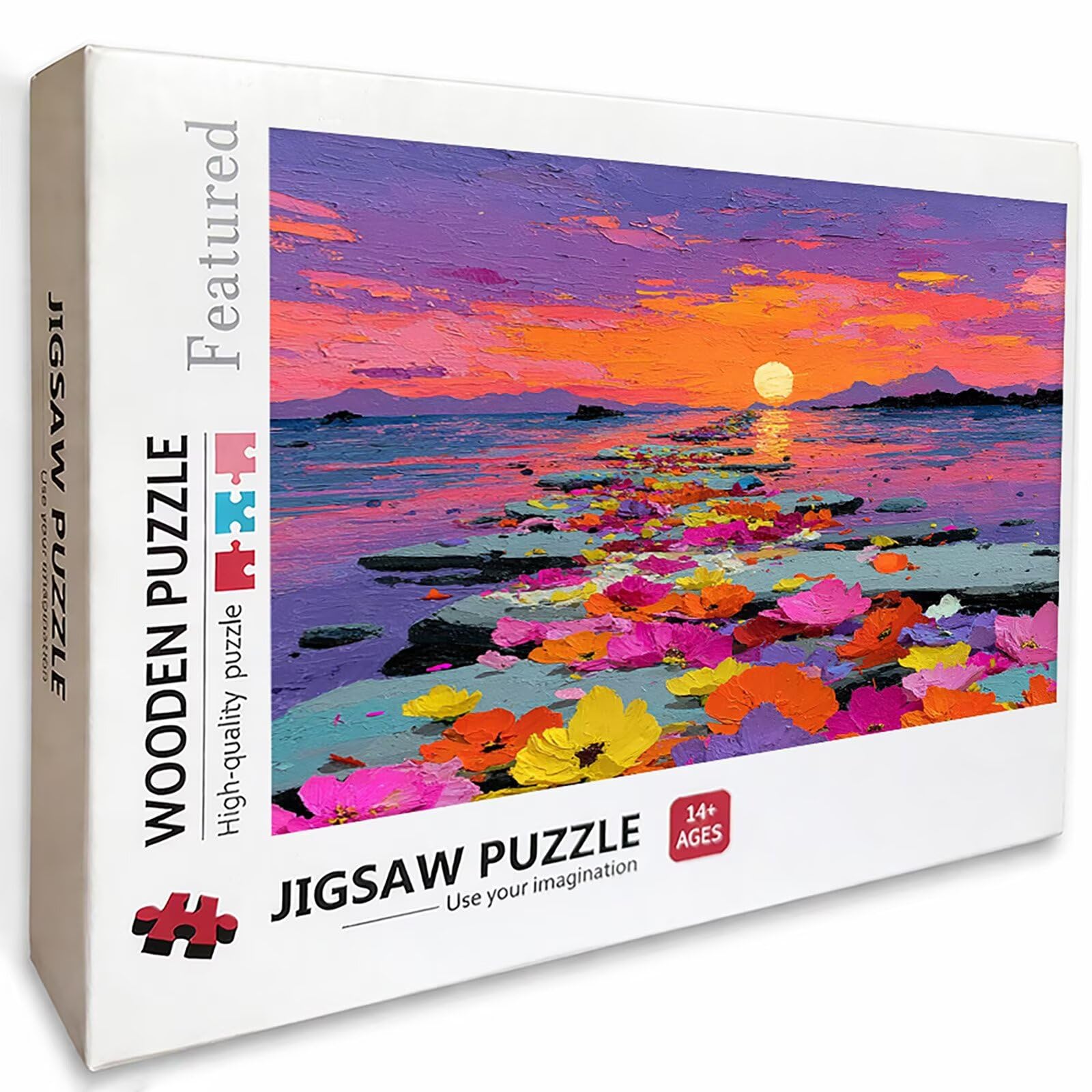 Sunset Puzzle de 2000 Piezas para Adultos, Puzzle Madera con Caja 99x70cm, Rompecabezas Adultos de Alta Dificultad, DIY Juego de Rompecabezas, Pasatiempo Creativo, Decoración de Verano, (Flor) L-7854