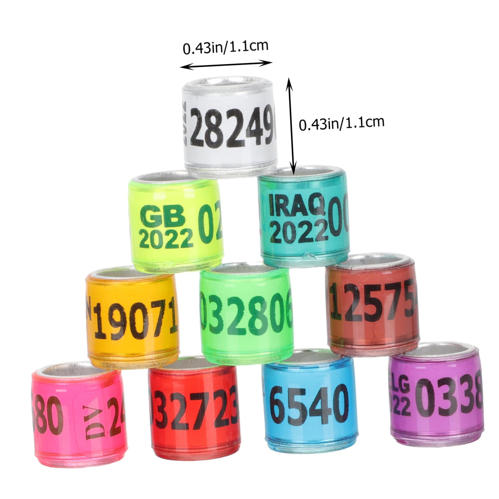 BESPORTBLE 300pezzi Anelli Identificativi per Piccioni Alluminio Colorati per Addestramento e Monitoraggio Volatili Resistente e Riutilizzabile