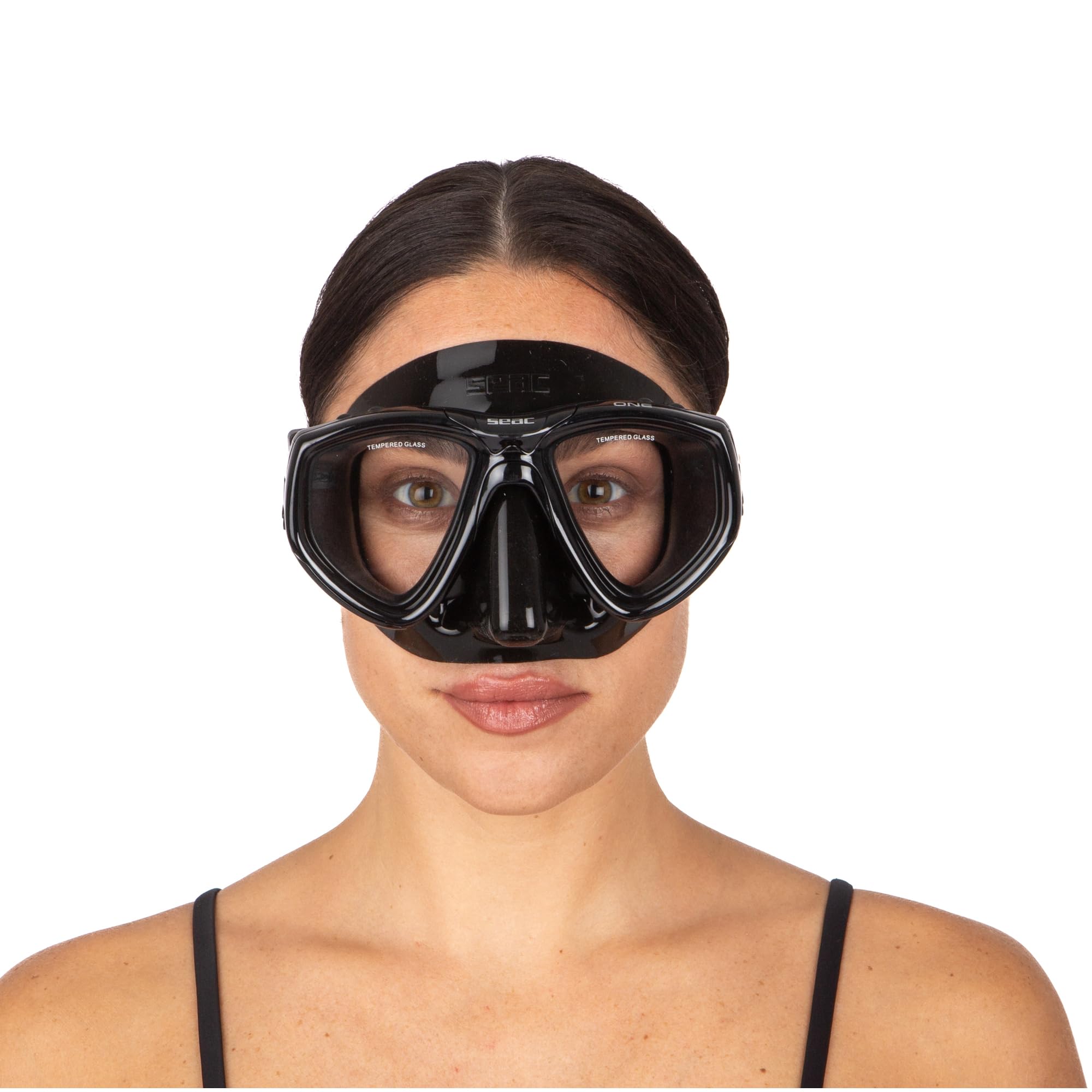 SEAC One, Maschera Sub per Immersioni Subacquee e Snorkeling con Custodia, Predisposizione Graduata per Miopia Unisex Adulto