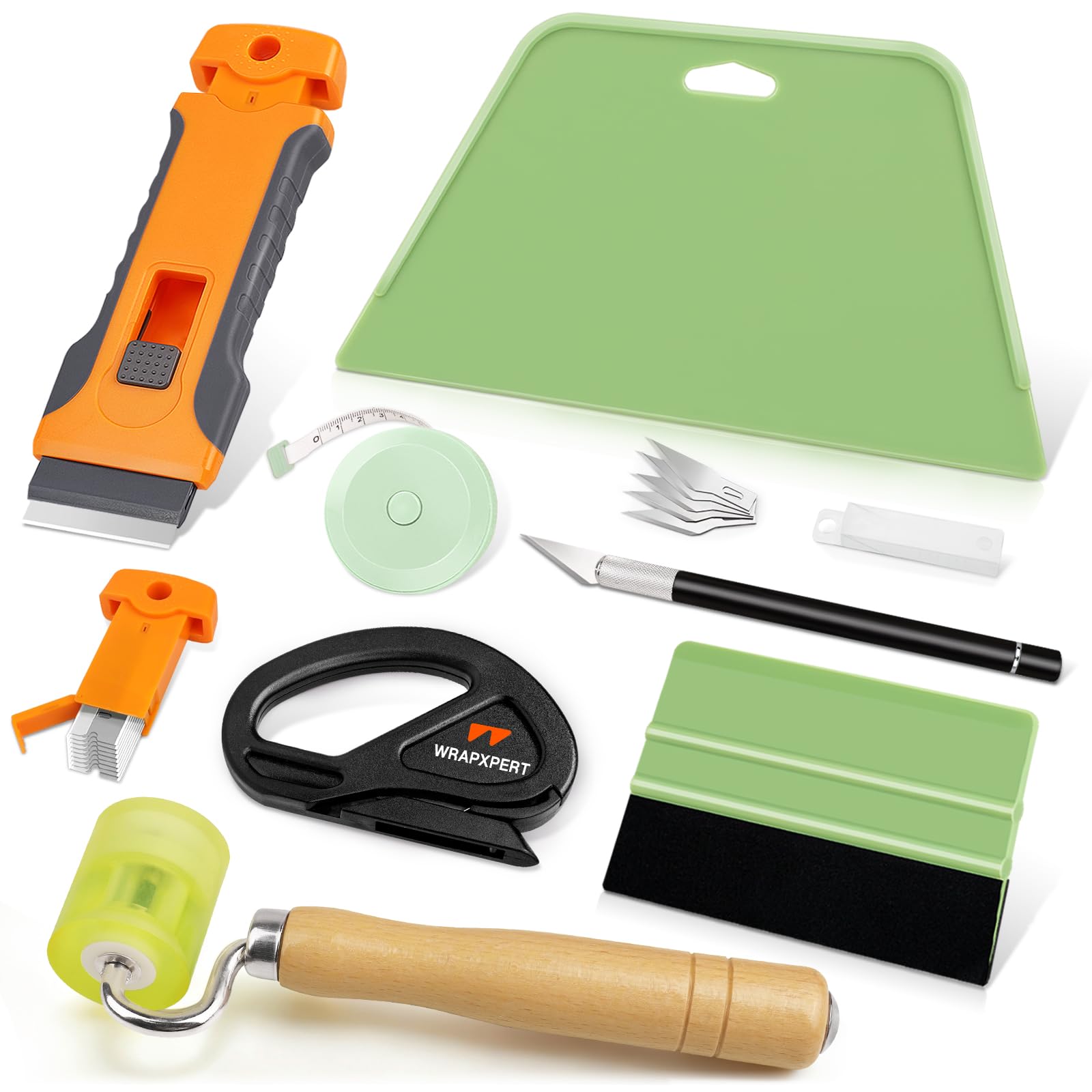WRAPXERPT - Kit de herramientas de alisado de papel tapiz para despegar y pegar, herramientas para colgar papel tapiz con espátula de fieltro para azulejos de vinilo, baño, película de ventana