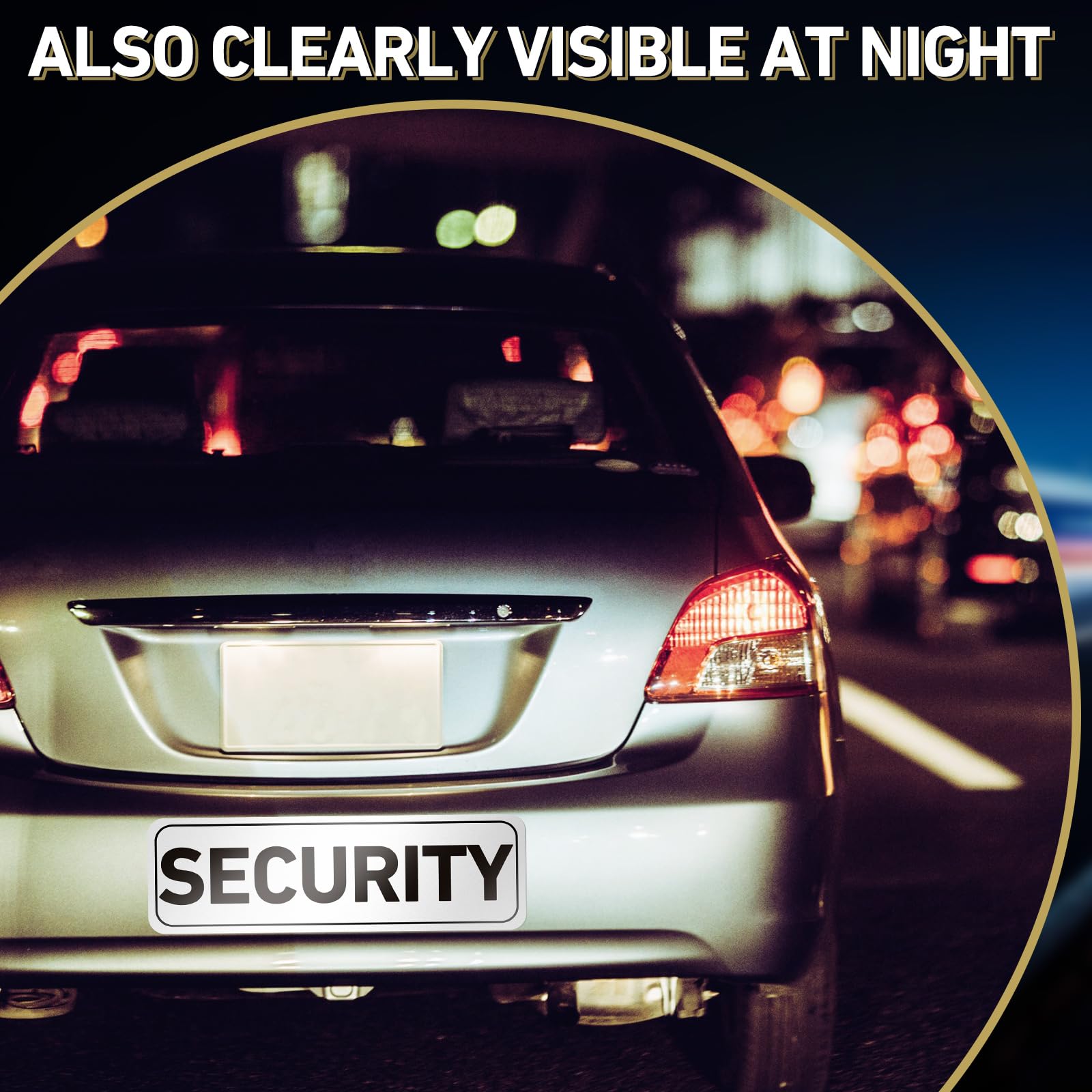 4 Pcs Security Car Magnetic Signs Reflective Security Heavy Duty Signs for Vehicles Magnetic Truck Waterproof Officers Decals for Patrol(White with Black Border)