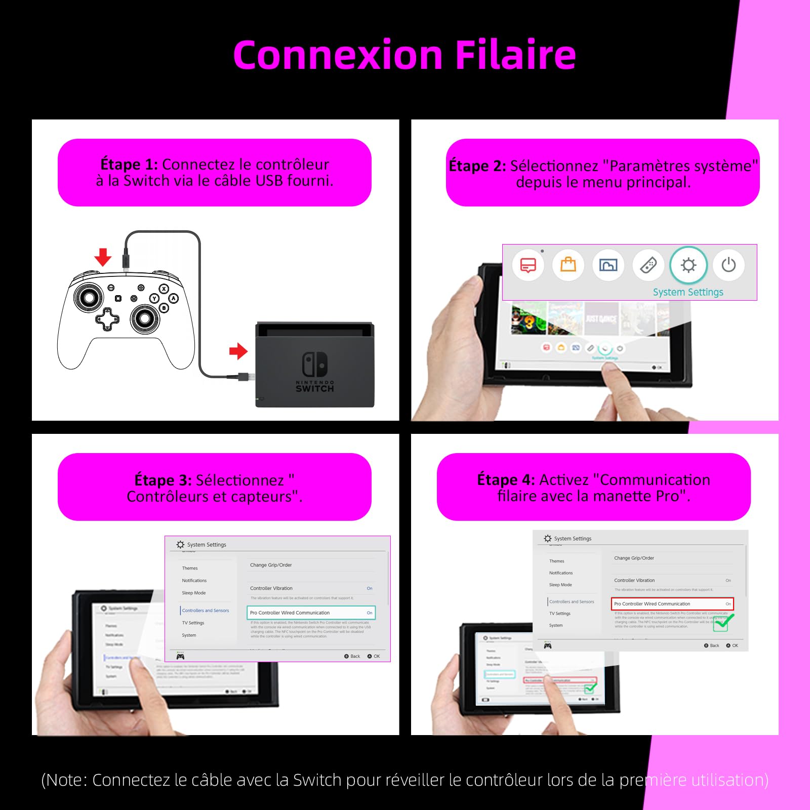 NexiGo Manette sans fil pour Nintendo Switch/Switch Lite/OLED avec Bluetooth et vibration, mouvement, turbo et lumière LED Motif nébuleuse cosmique