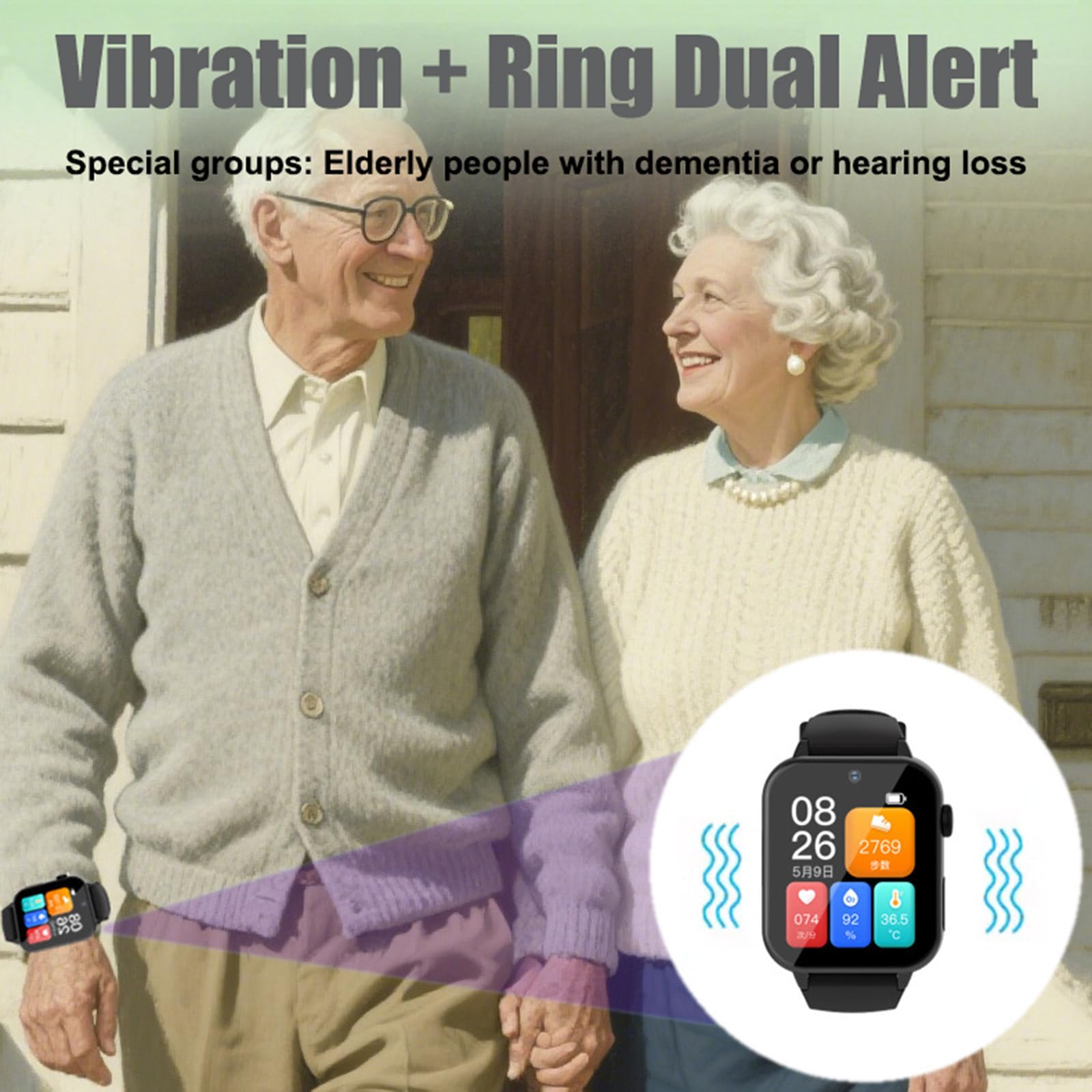 Reloj Inteligente con Detección De Caídas para Personas Mayores, Dispositivo De Alerta De Caídas para Ancianos, Reloj GPS con SOS, Impermeable IP67 Y Videollamada HD, Boton Emergencia Ancianos