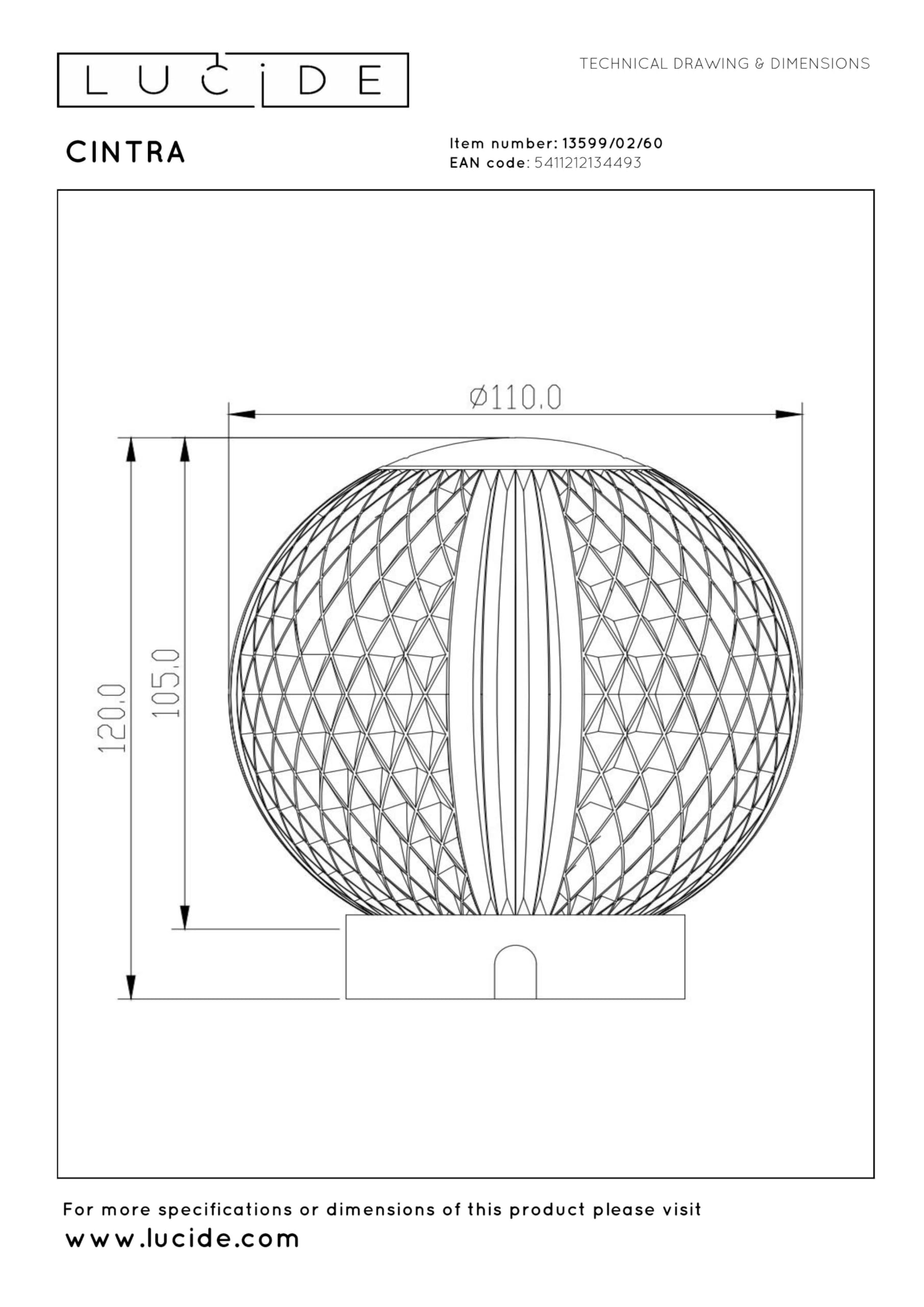 LUCIDE CINTRA - wiederaufladbare Tischlampe - Akku/Batterie - Ø 11 cm - LED 3 StepDim - 1x2W 2700K - Transparent