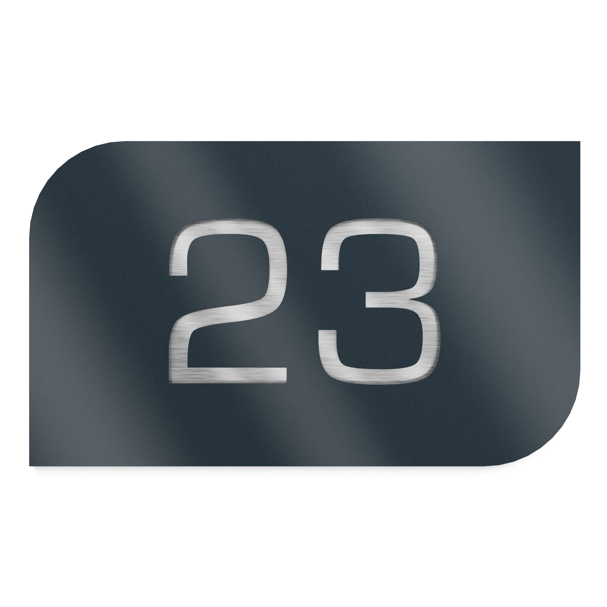 placa de número para exterior – 215x150 mm, acabado antracita RAL 7016, acero inoxidable V2A (AISI 304), personalizable