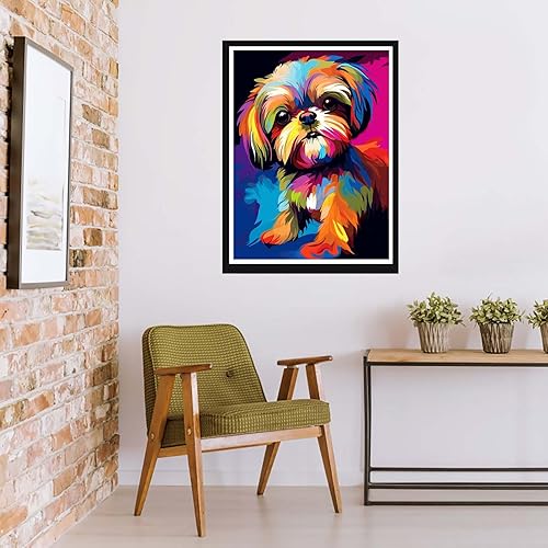 Miniatura 2 de Rovepic - Kit de pintura de diamantes 5D para cachorros, taladro completo redondo, pintura de bricolaje con diamantes, animales, diamantes de