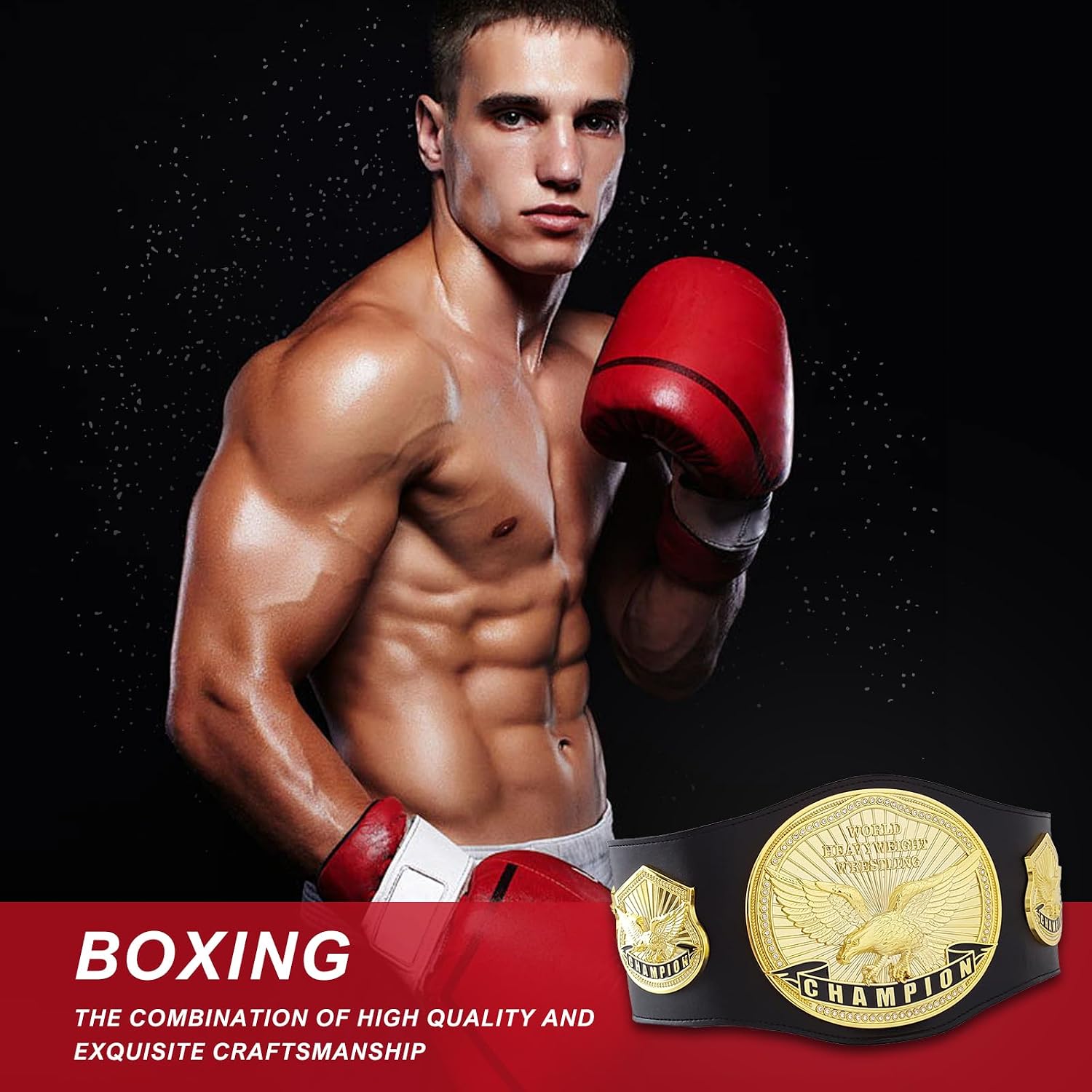 Championship Belt Adult, Wrestling Championship Belt, Large Leather Champion Trophy Heavy Award Gift Prize