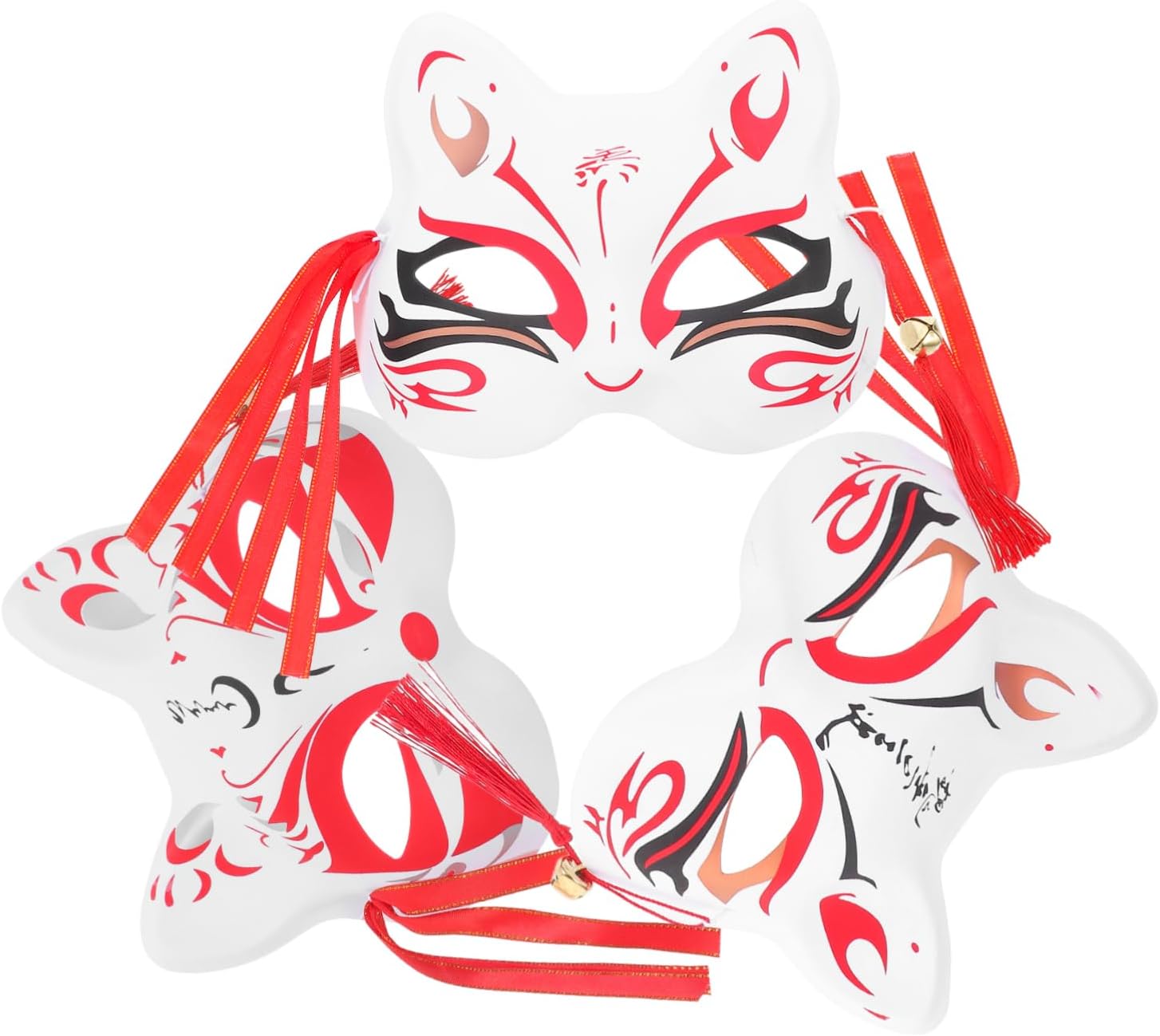 ifundom 3pcs Cat Cosplay Masks Decorative Half Face Animal Masks for Halloween Masquerade Parties Cosplay Events Unique Hand-painted Designs for Fun Excitement