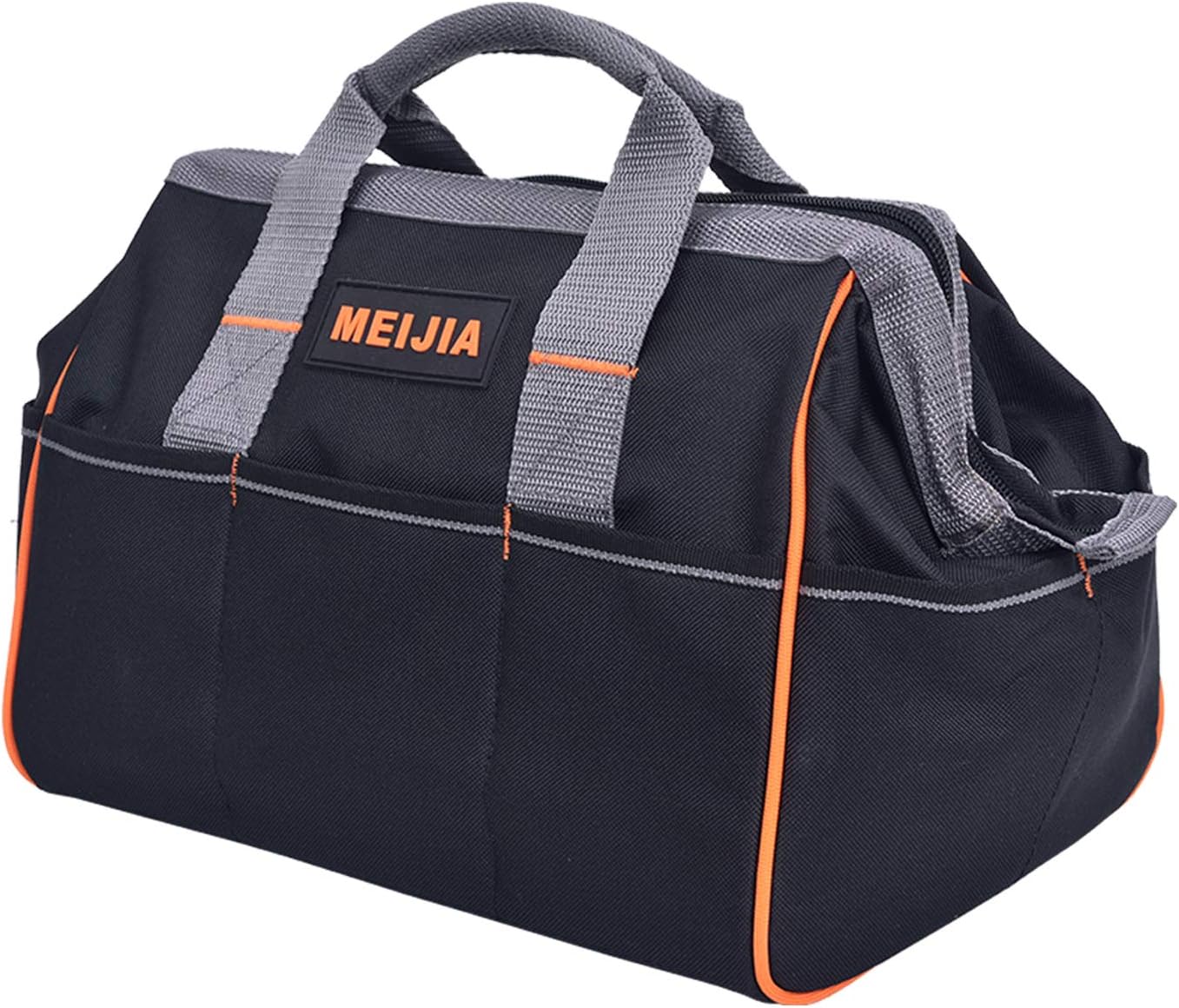 MEIJIA Tool Bags Waterproof Multi-Compartment Pocket Tradesman's Wide Mouth Storage Tool Bag,Fit for Home,Workshop,Job Site (13")