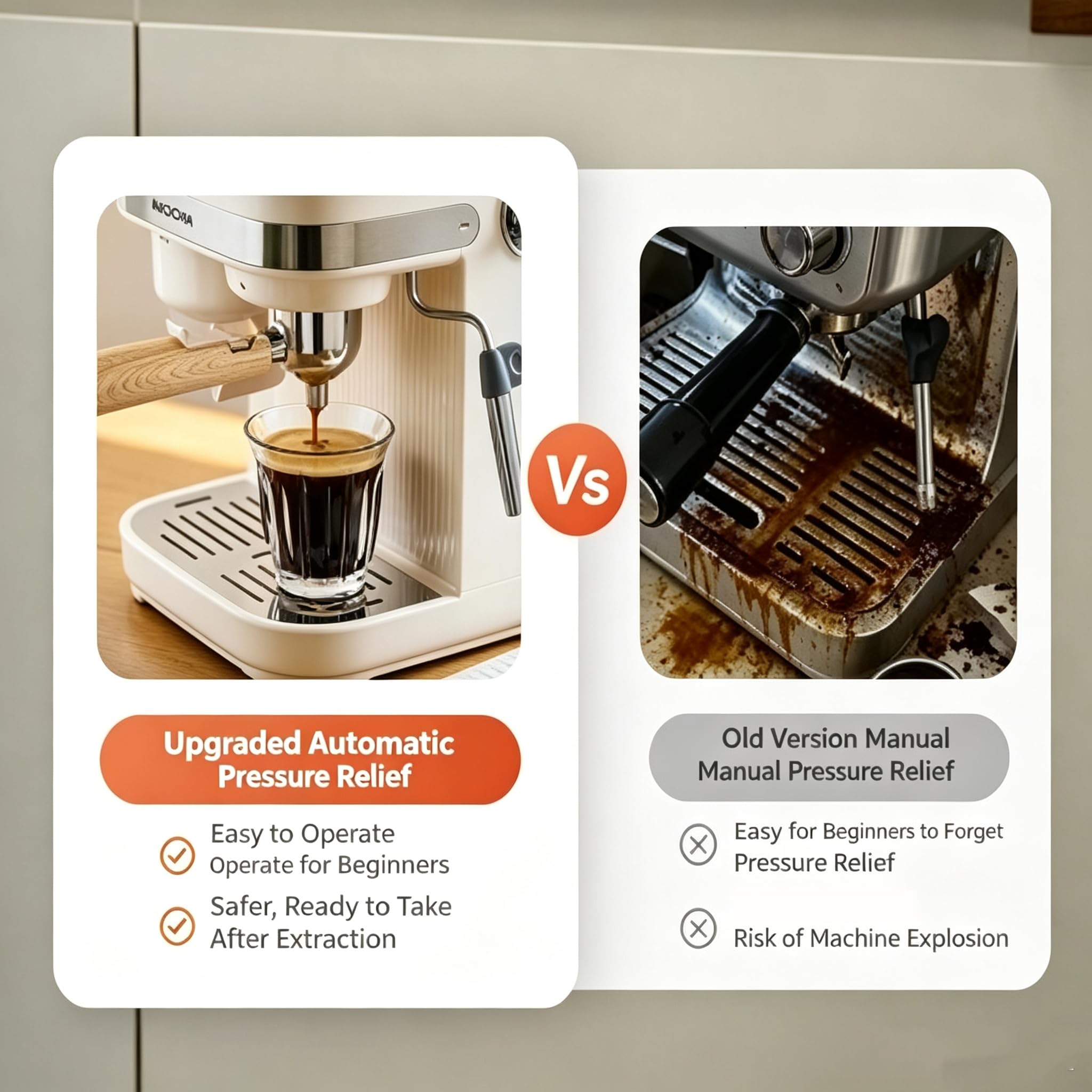 Cafetera Espresso Profesional De 800 W, Compacta.