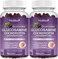 Vista 1 de Mulittea Gomitas de condroitina de glucosamina, suplemento de apoyo articular extra fuerte con MSM y saúco para articulaciones naturales, apoyo
