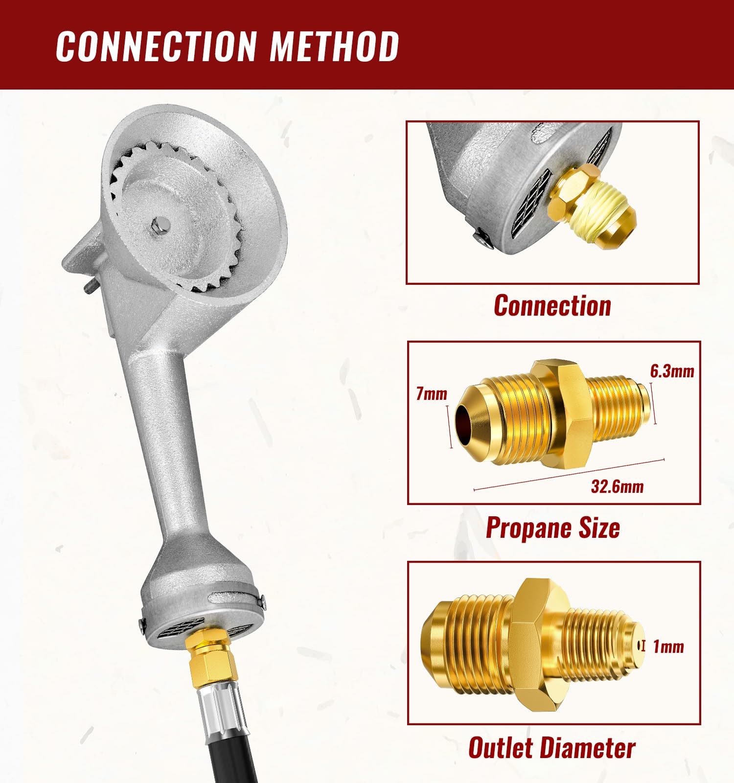 CALPOSE Manguera reguladora de propano de alta presión de 5 pies con calibre, regulador de tanque de propano ajustable de 0 ~ 30 PSI, acero inoxidable, apto para freidora de pavo, freidora de pescado,