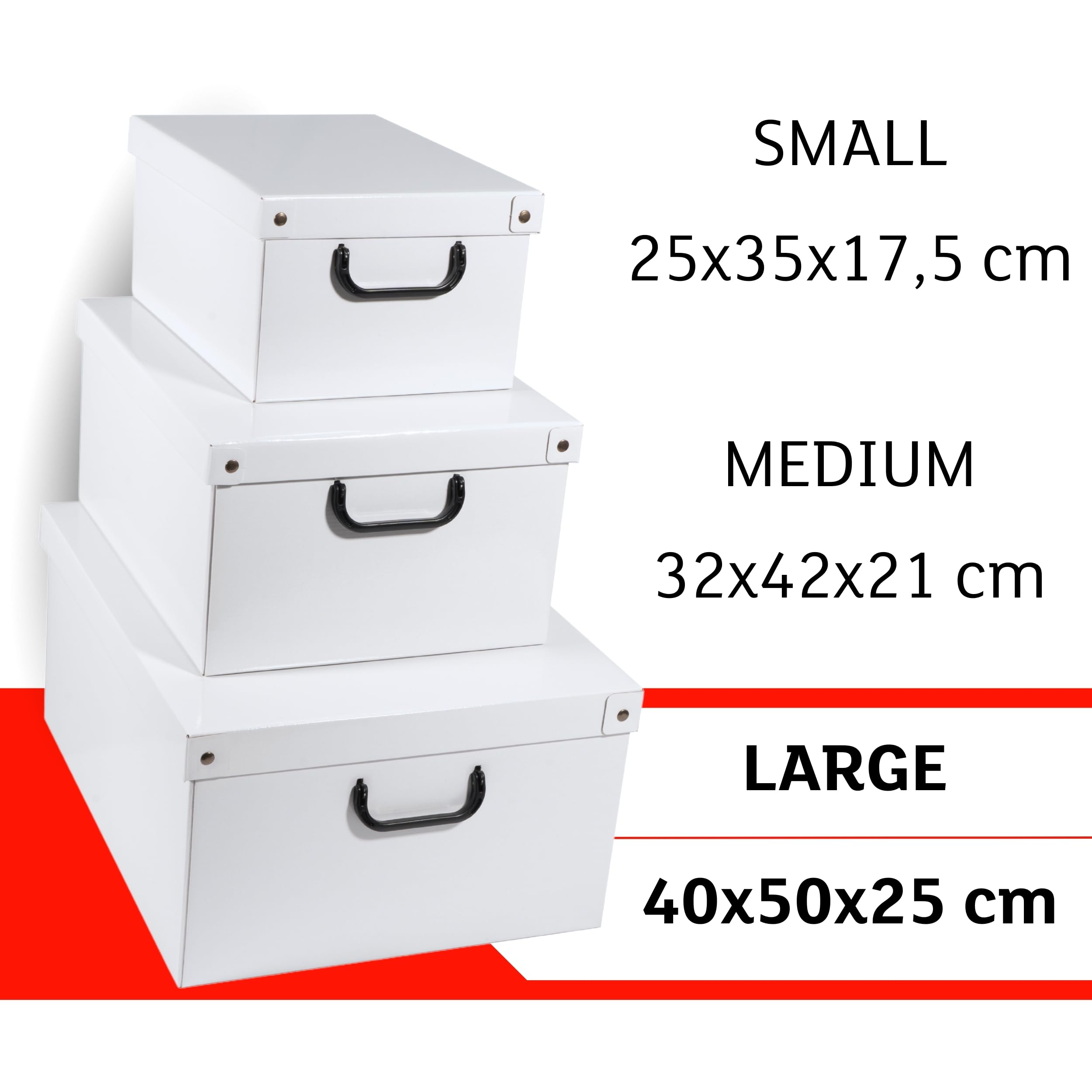 Lavatelli Cajas Almacenaje Cartón y Tapa Blanco 40x50x25cm Set 6 Decorativa | Caja almacenaje con tapa en cartón y asas, set de 6 cajas de 40x50x25 cm, para ropa, mantas y juguetes. Made in Italy