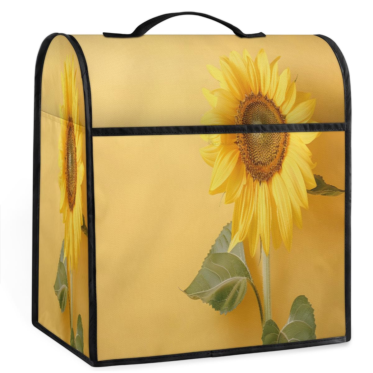 Coffee Maker Cover Yellow Sunflower Kitchen Appliance Covers Small Appliance Covers Blender Cover Juicer Cover Dust Covers for Kitchen Appliances with Top Handle and Pockets,Washable,B412
