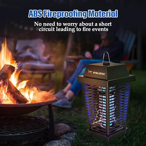 Miniatura 5 de PALONE Exterminador de insectos solar de 4500 V eléctrico para exteriores, matamoscas recargable para interiores con panel solar y cable tipo C,