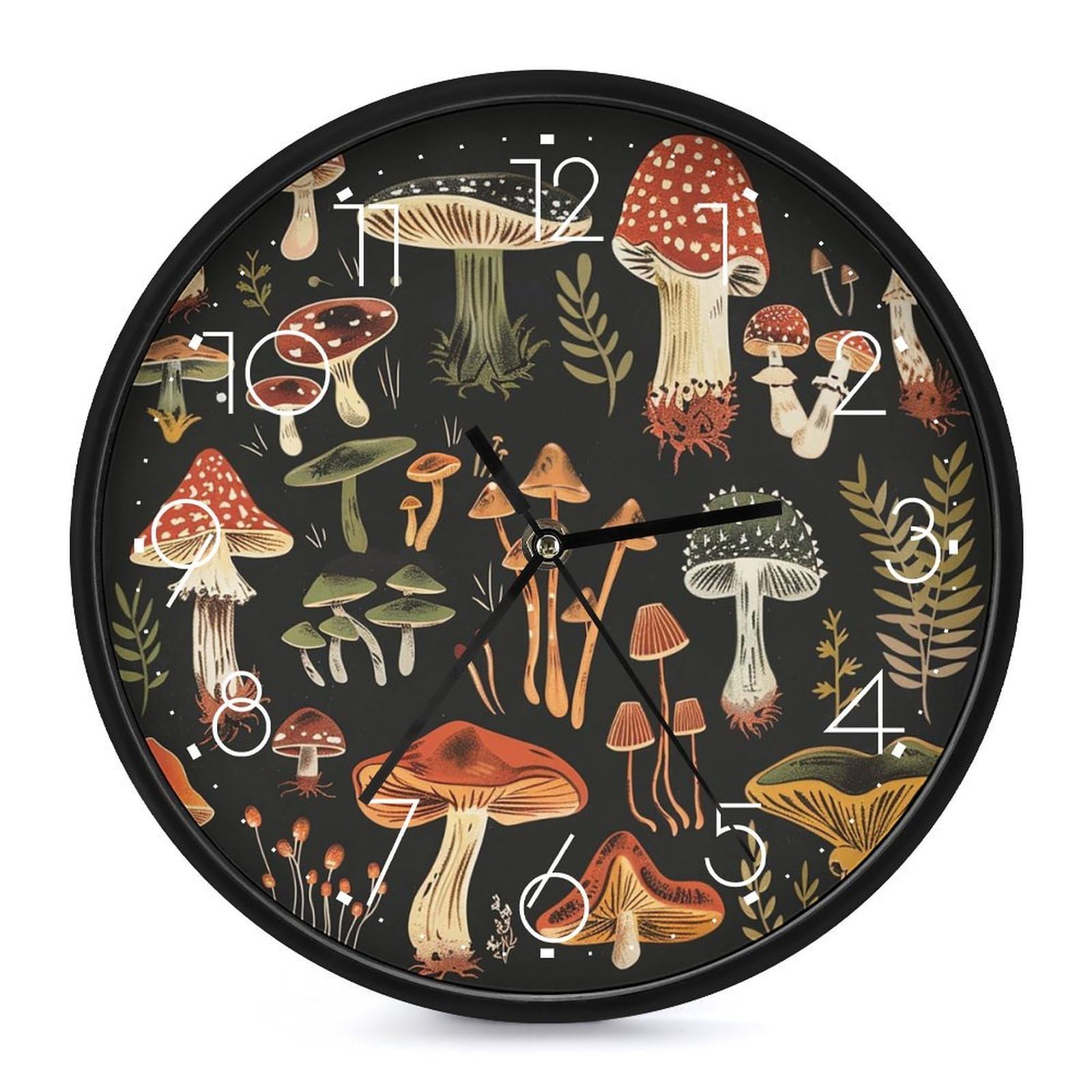 XOPEKVLAWM Wall Clock 10 Inch Non-Ticking Silent Modern Simple Style Round Decor Clocks Ink Painting Style Clock Decorative Battery Operated Wall Clocks for Home Office Living Room Bedroom Kitchen