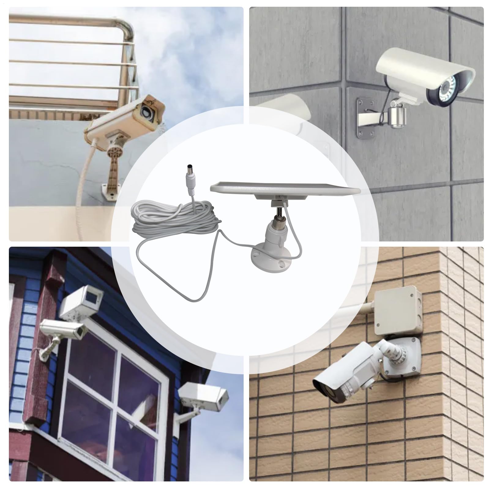 Pannello Solare per Telecamera Accessorio Solare Impermeabile | Caricabatterie da 20W per Videocamera di Sicurezza Per uso domestico, esterno, , giardino, cortile, garage