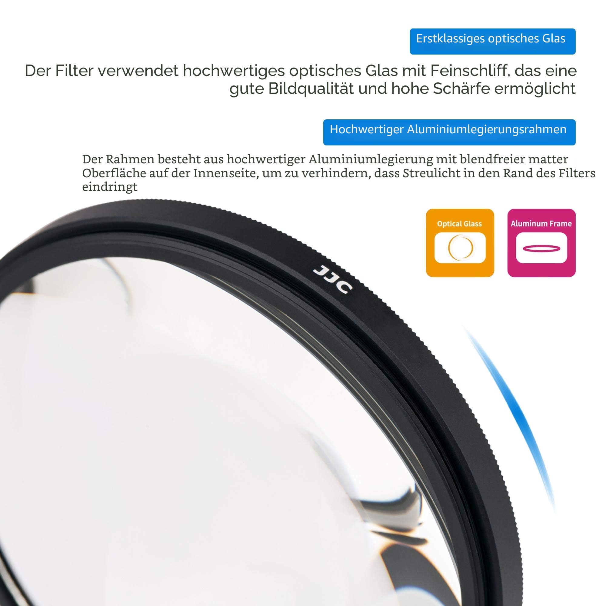 JC 55mm Close-up Nahlinsen Makro Filter Set (+2, +4, +8, +10) für Sony FE 35 mm F1.8 28-70 mm F3.5-5.6 für Canon RF-S 18-150 mm EF-M 18-150 mm F3.5-6.3 Objektiv, Makrolinsen Zubehör mit Filtertasche
