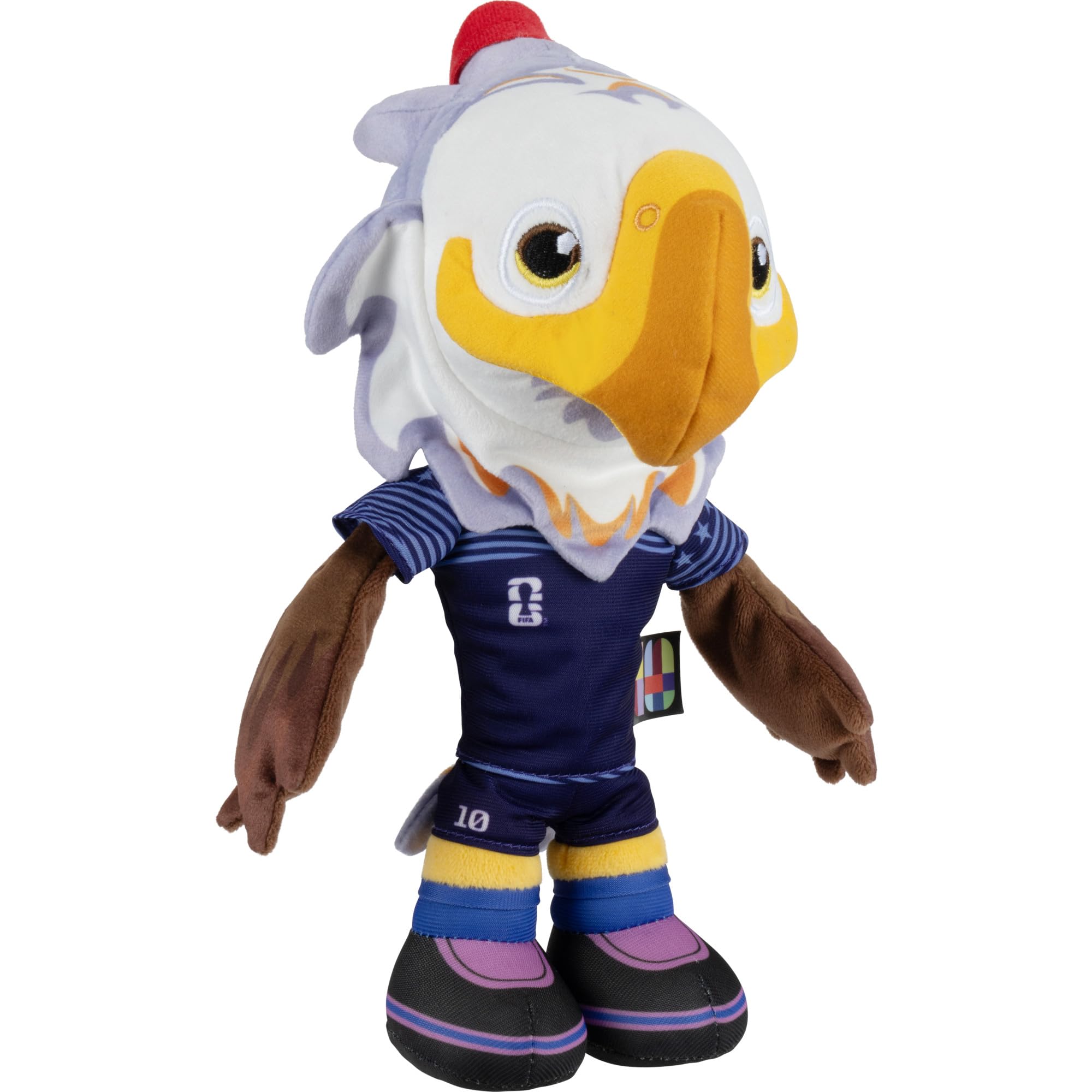 Jazwares FIFA® World Cup 2026 USA 8-Inch Plush - Official Clutch™ Bald Eagle Mascot with Blue Uniform, Soft Collectible Toy for Fans - Ages 3+ - 4